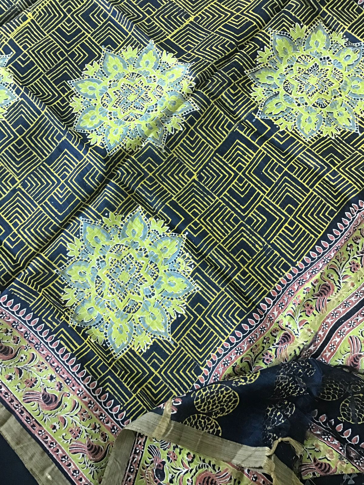 Pure Chanderi Printed Suit - Blue