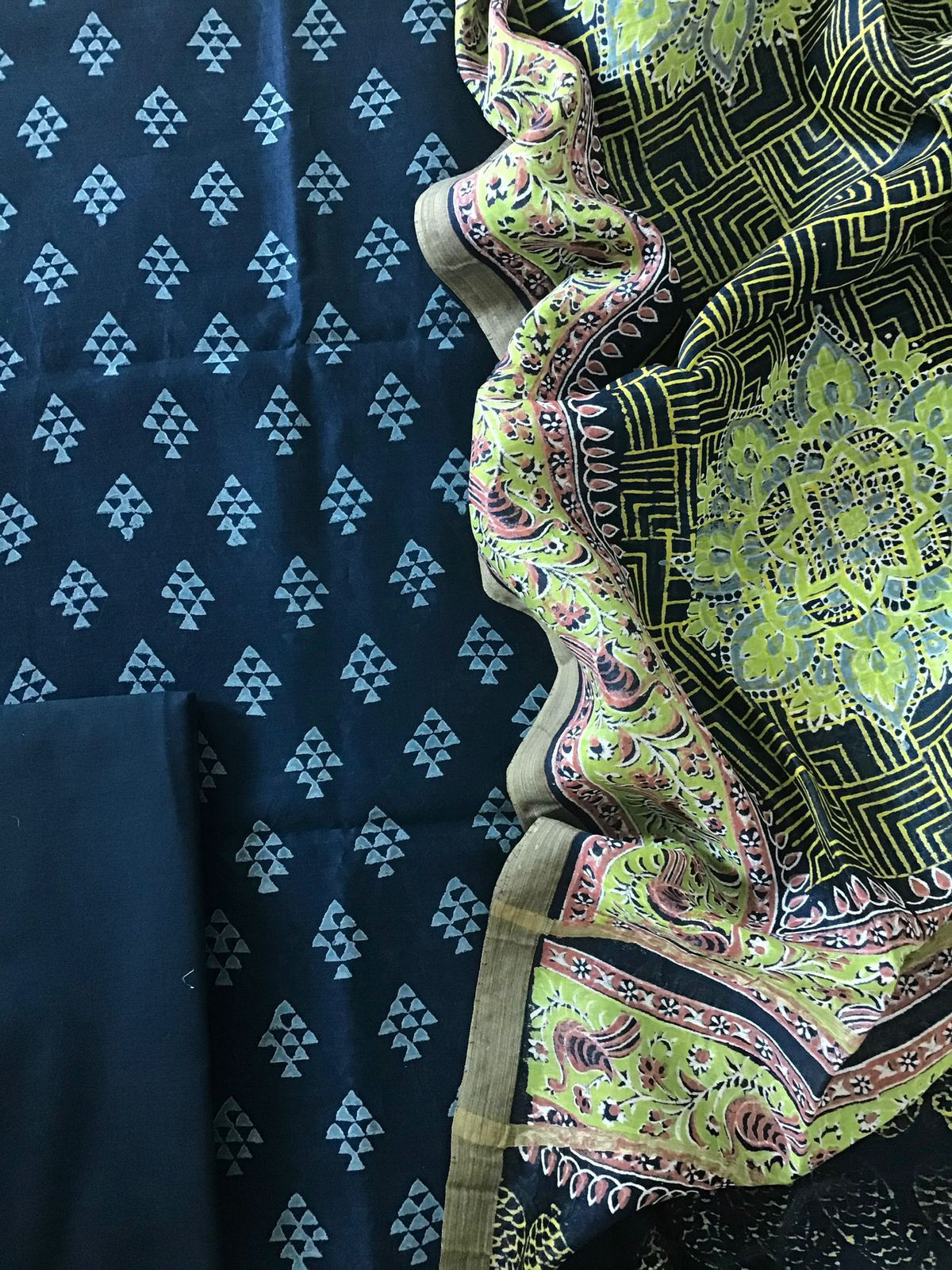 Pure Chanderi Printed Suit - Blue