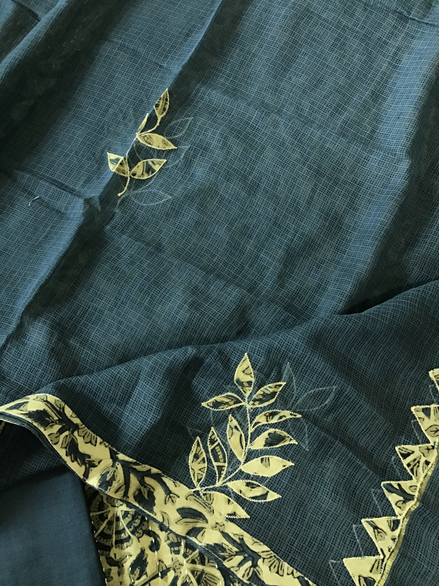 Pure Fine Cotton Printed Embroidered Suit - Yellow