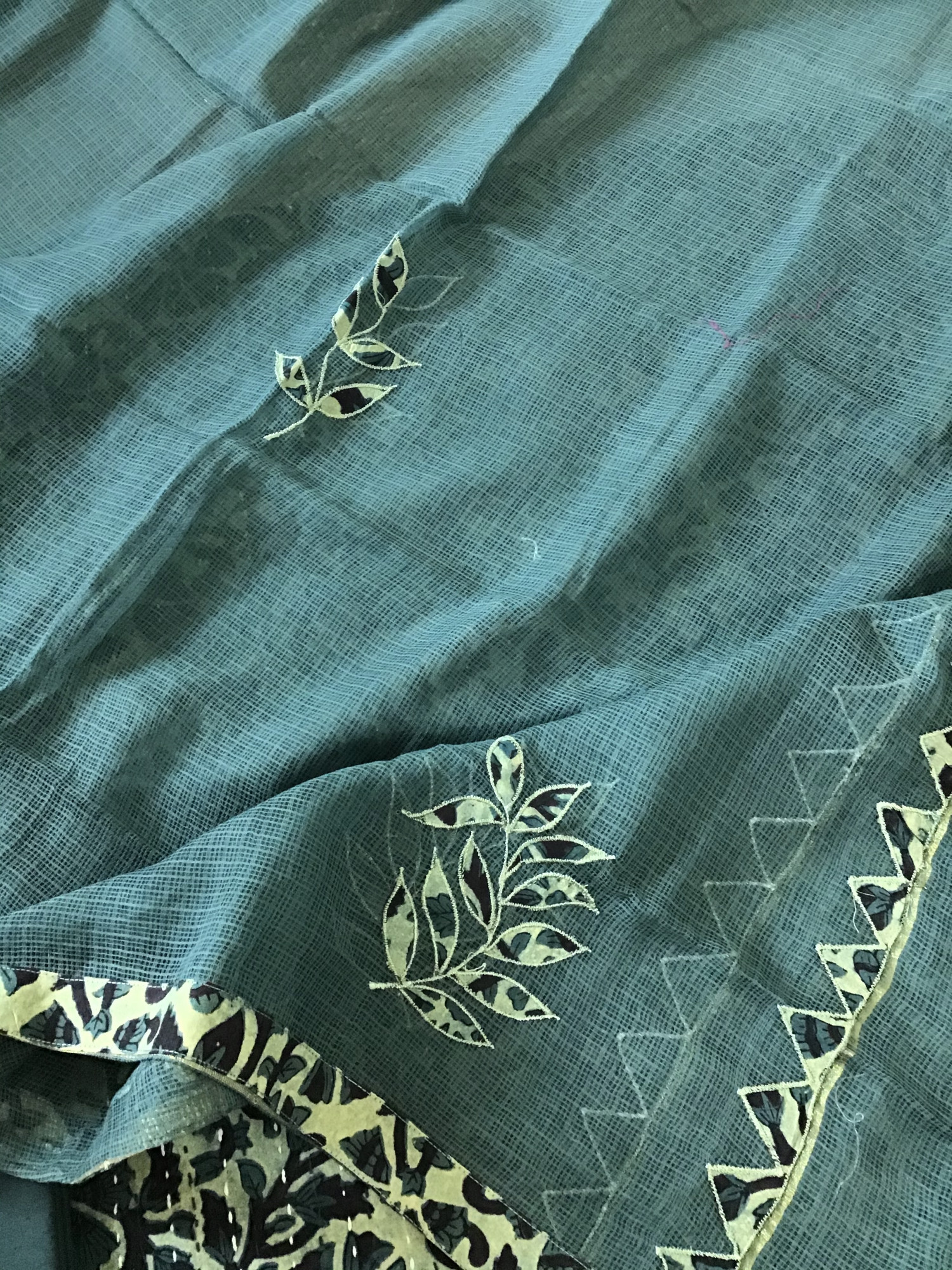 Pure Fine Cotton Printed Embroidered Suit - Green