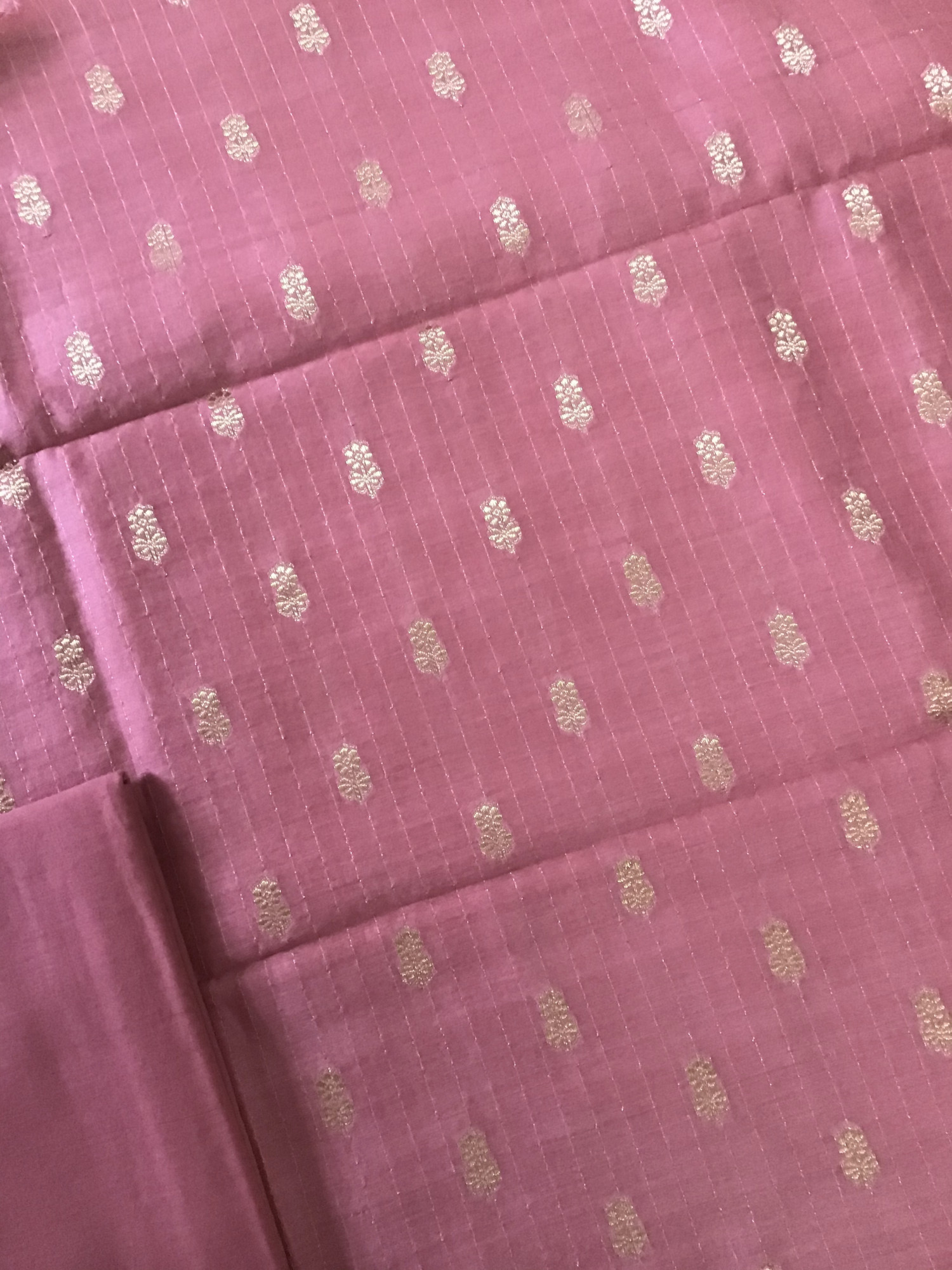 Pure Chanderi Banarasi Weaved Embroidered Suit - Pink