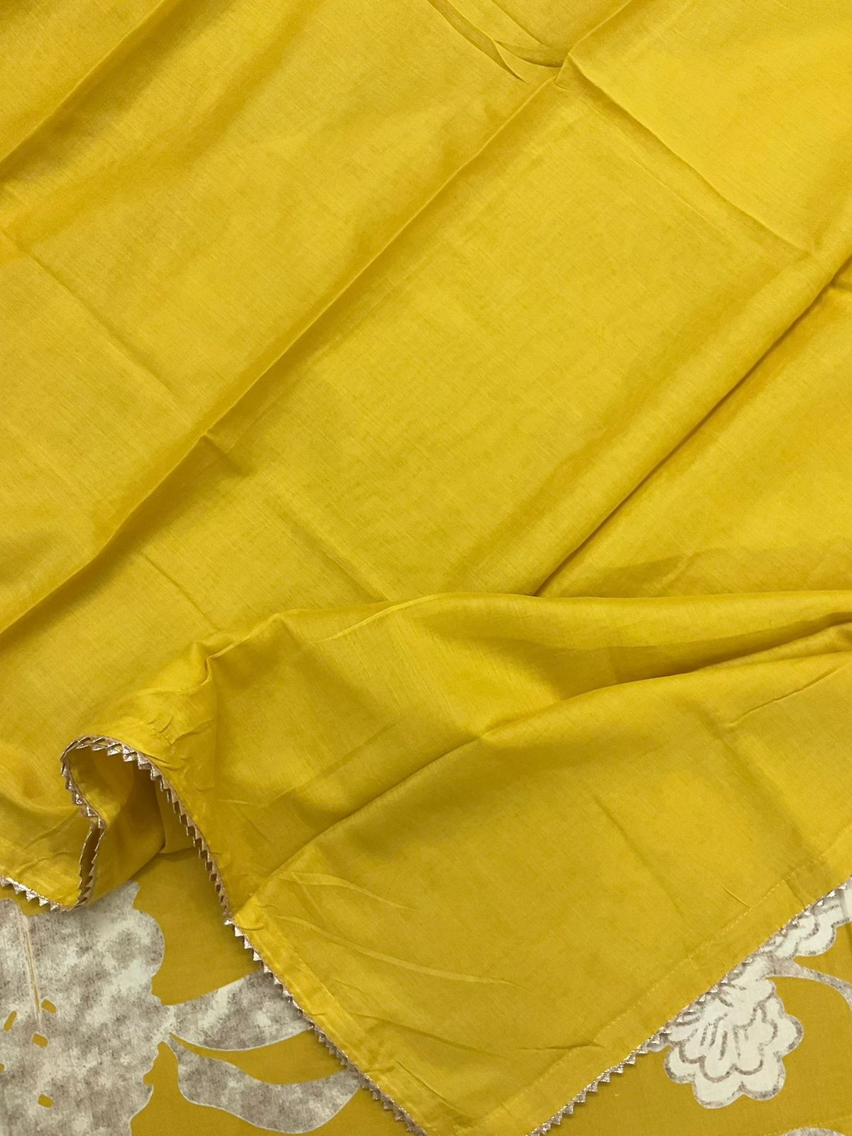 Pure Fine Cotton Printed Suit - Yellow