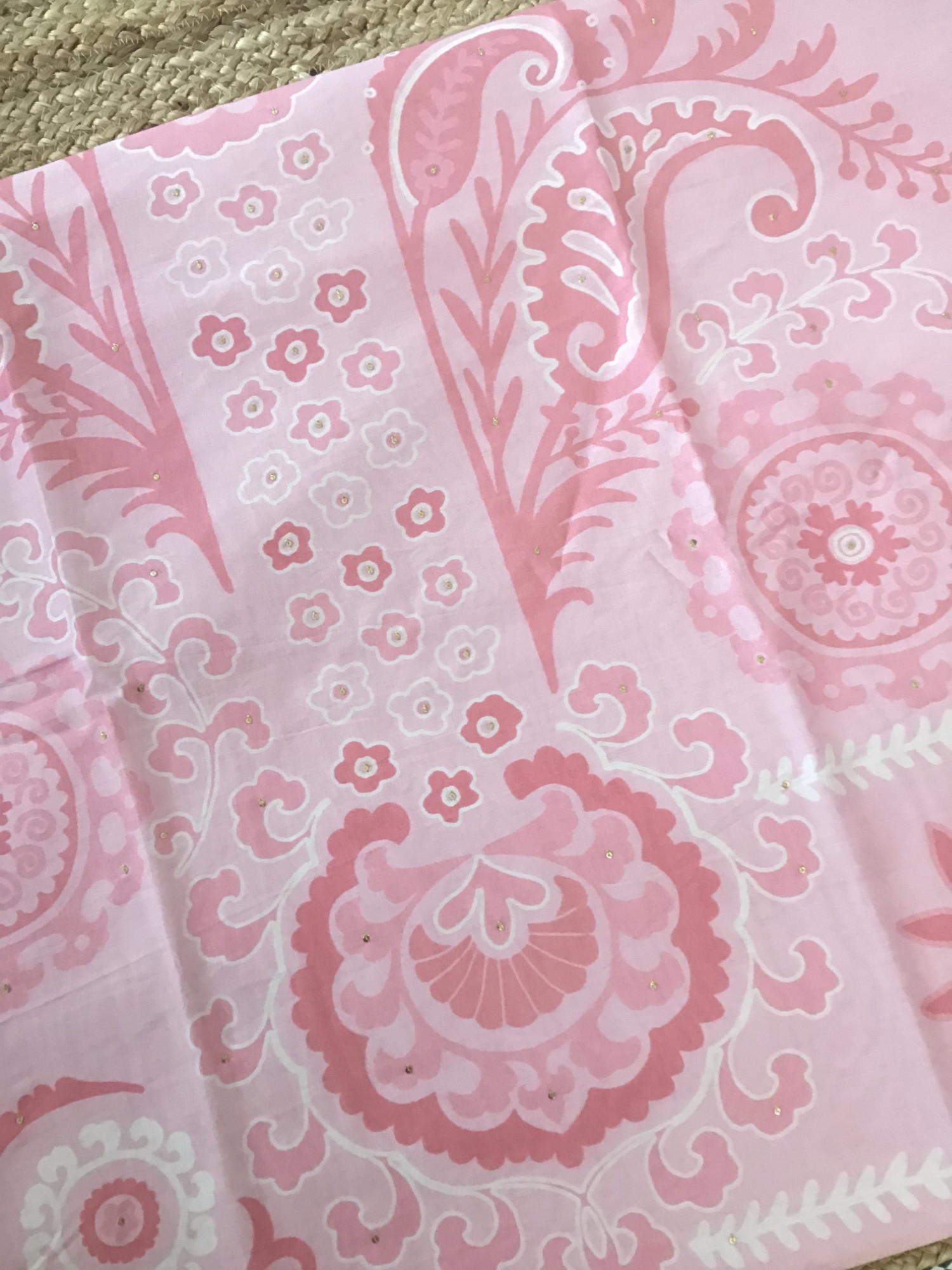 Pure Chanderi Printed Embroidered Suit - Pink