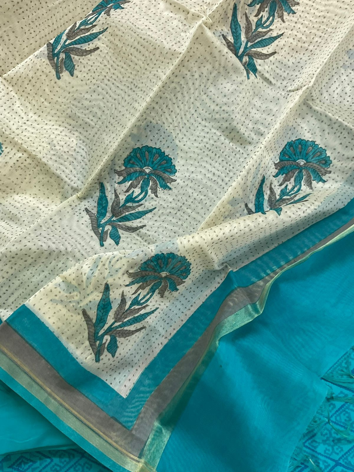 Pure Cotton Printed Suit - Blue