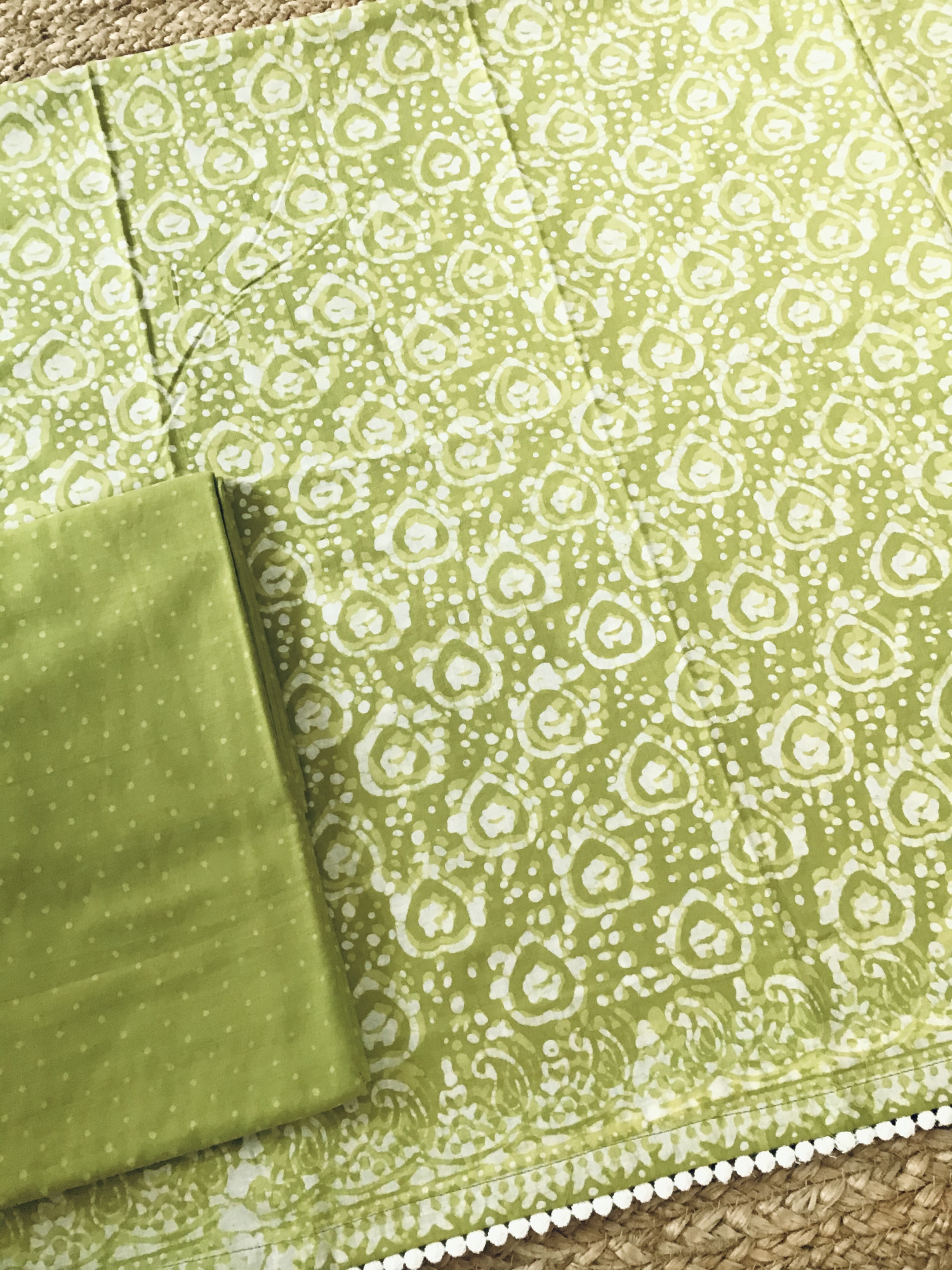 Pure Cotton Printed Suit - Green