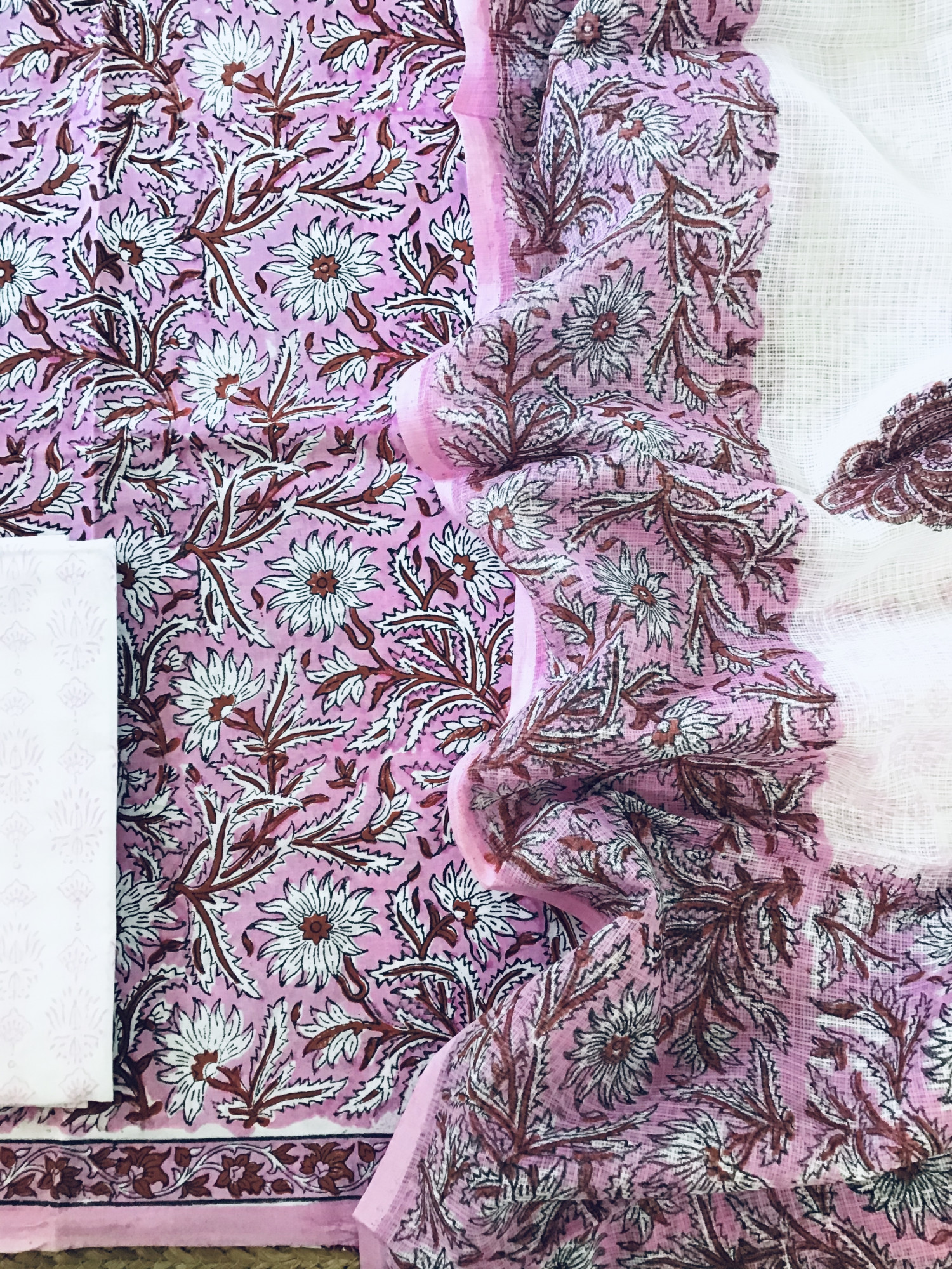 Pure Cotton Printed Suit - Pink