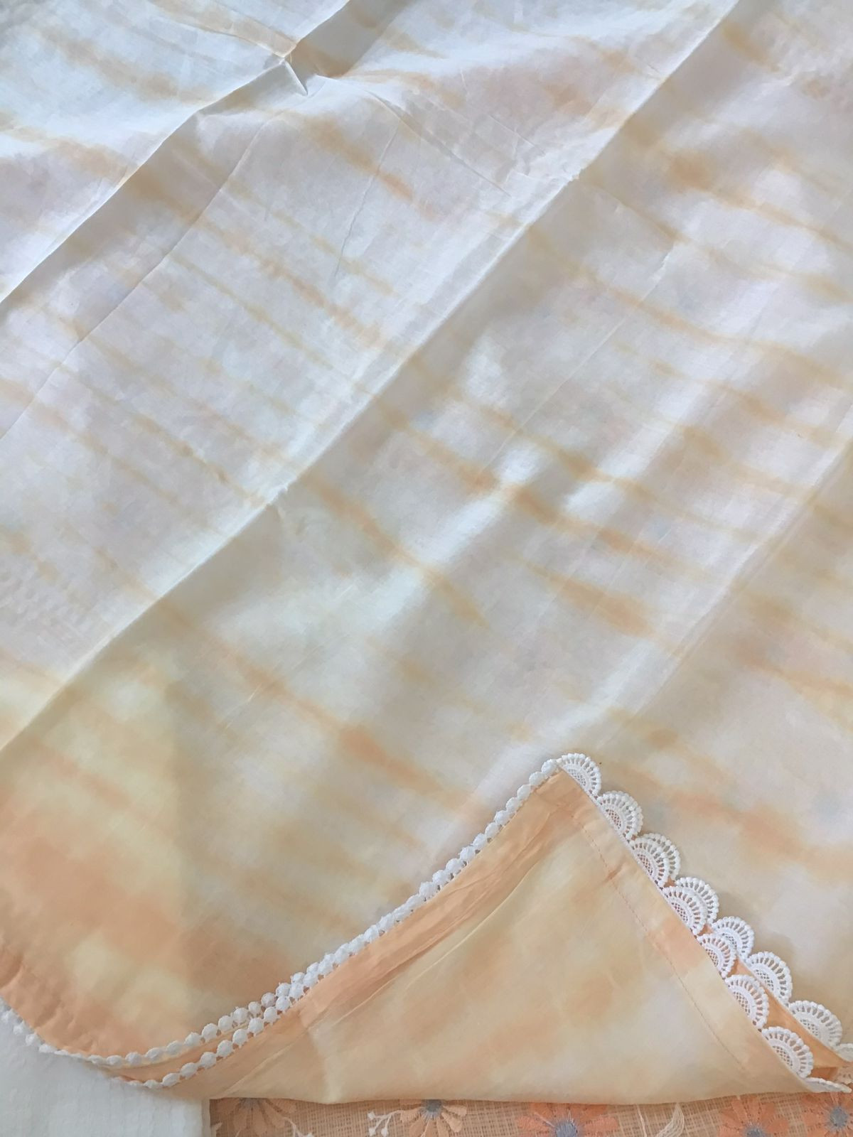 Soft Kota Cotton Embroidered Suit - Peach