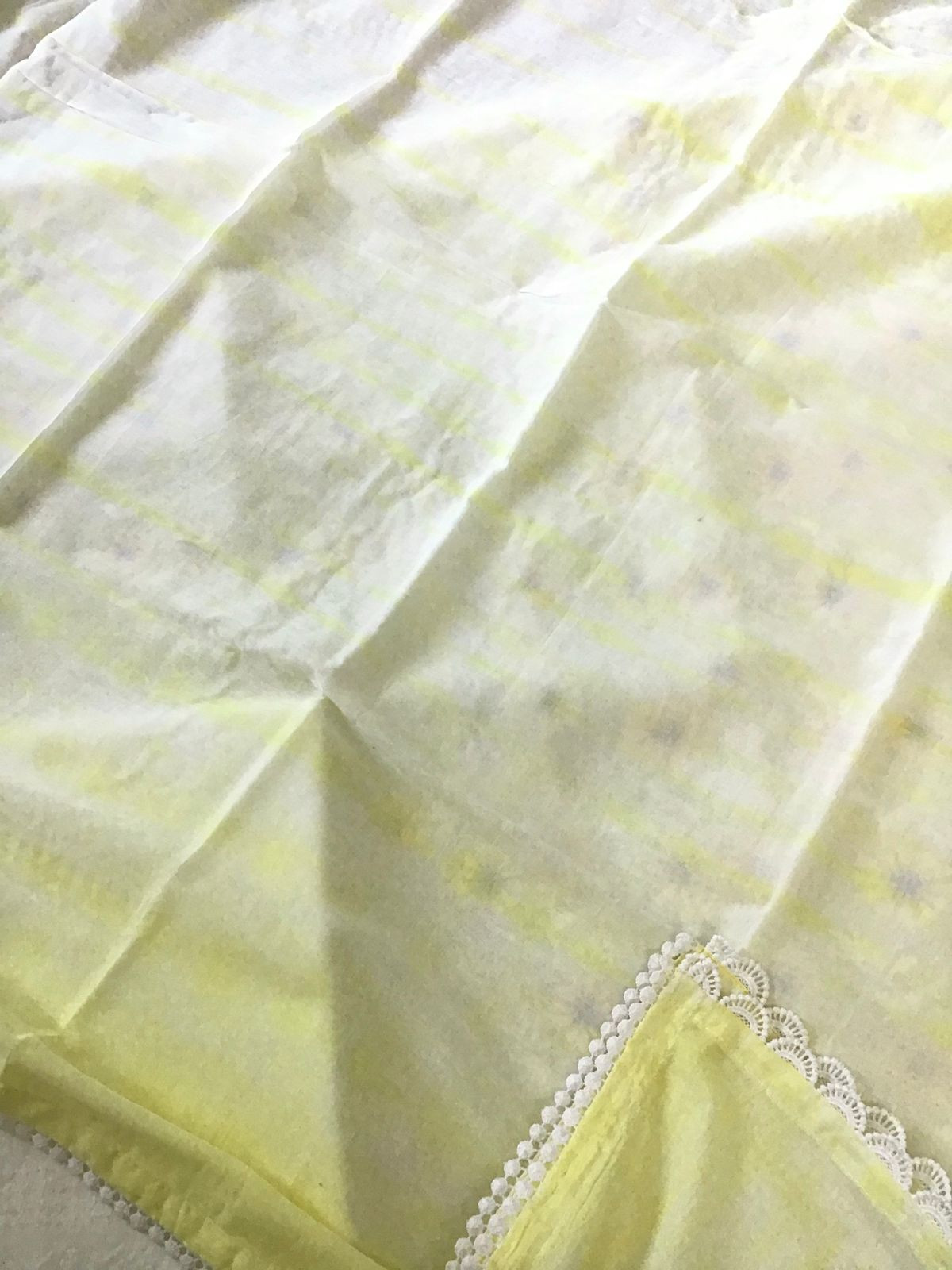 Soft Kota Cotton Embroidered Suit - Yellow