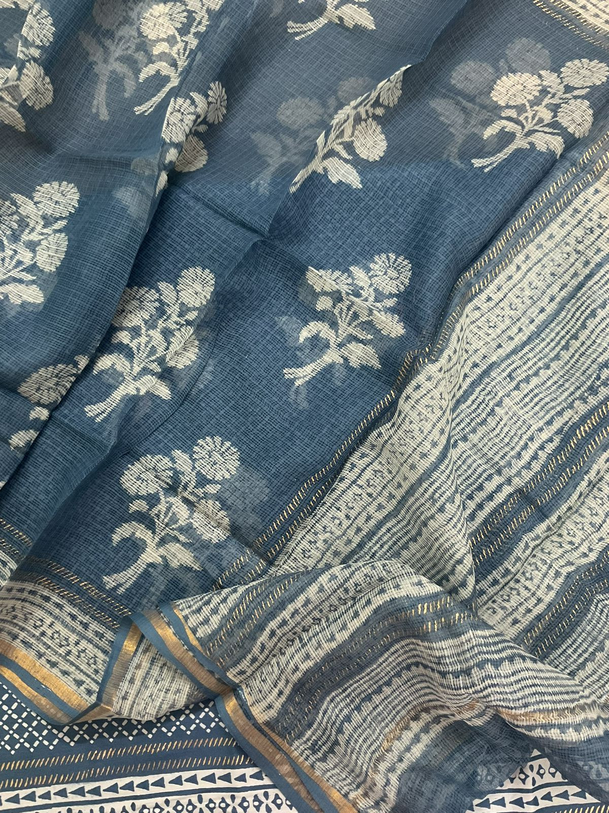Pure Fine Jaam Cotton Printed Suit - Blue