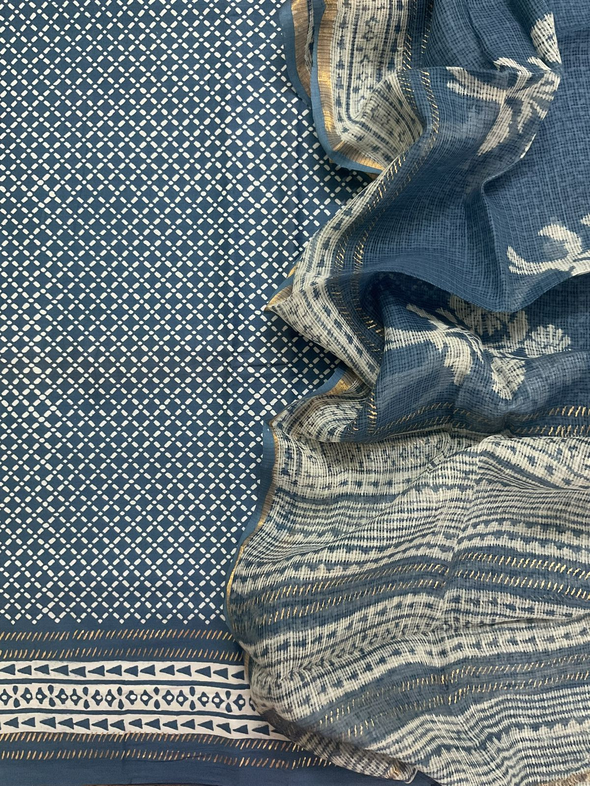 Pure Fine Jaam Cotton Printed Suit - Blue