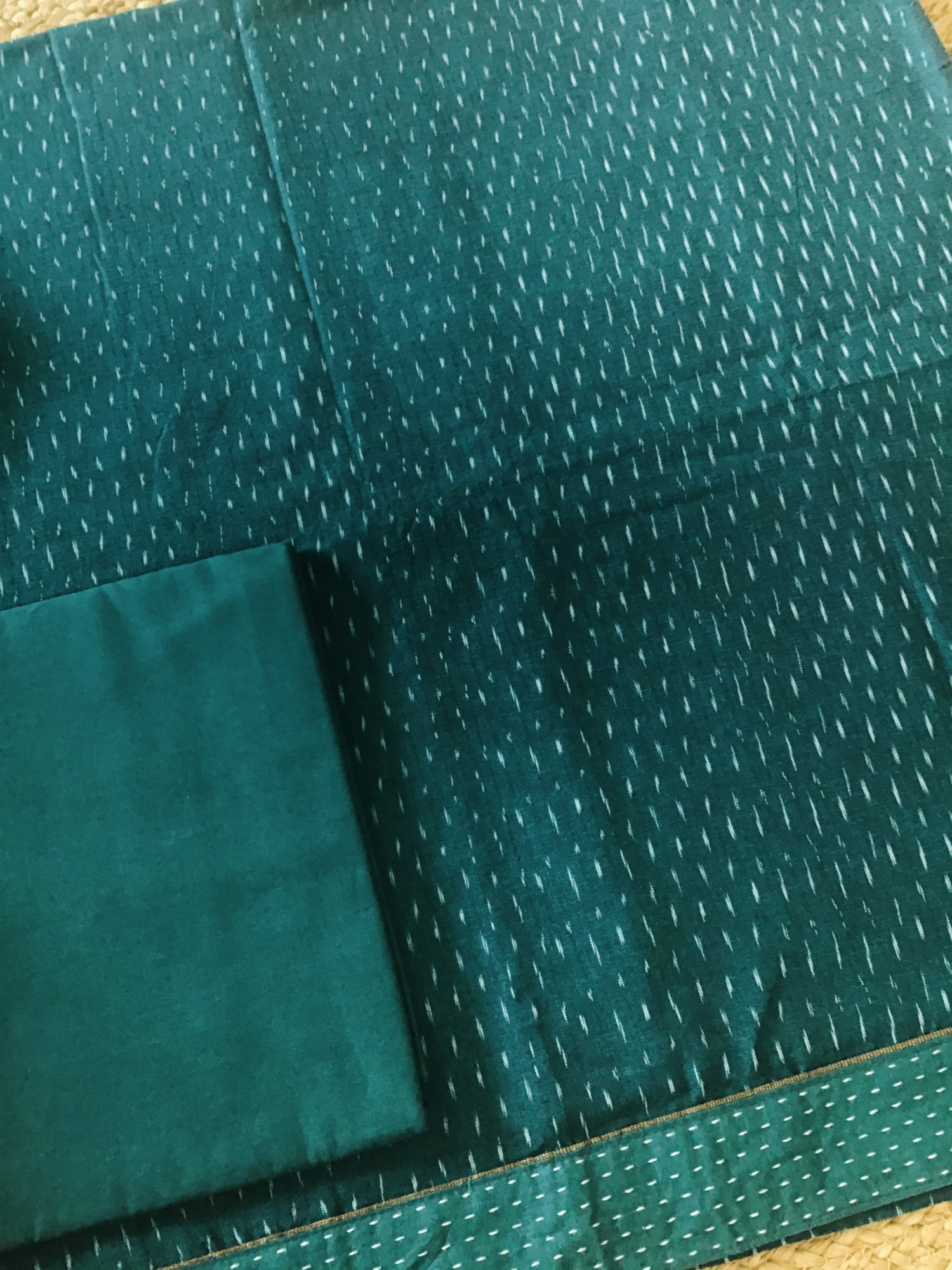 Pure Fine Ikkat Cotton Suit - Green