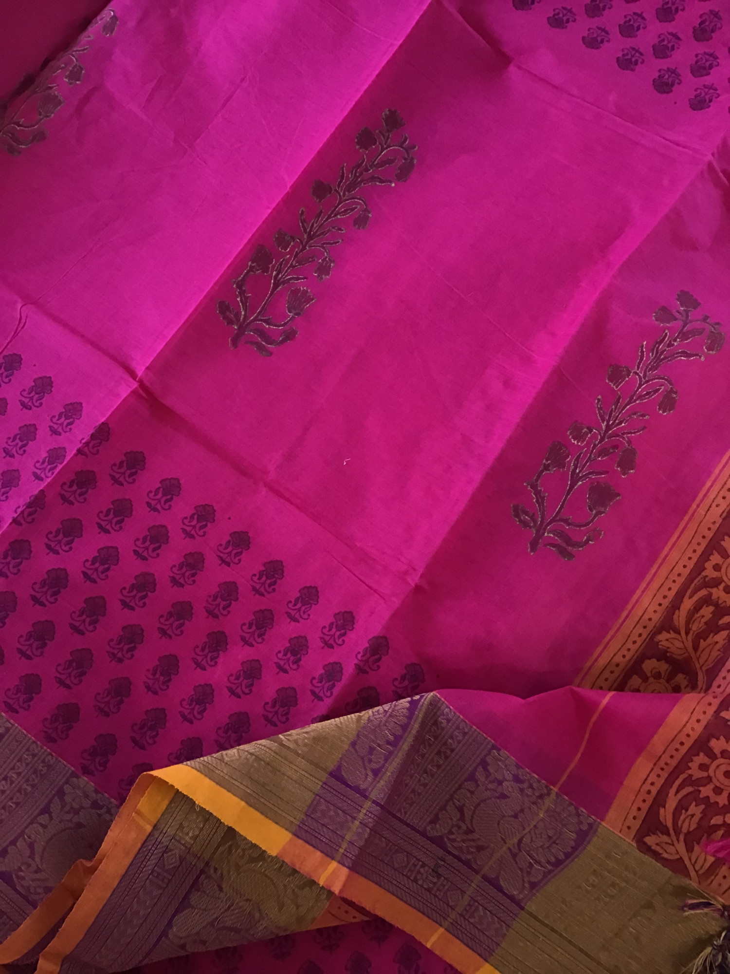 Pure Mangalgiri Cotton Printed Suit - Pink