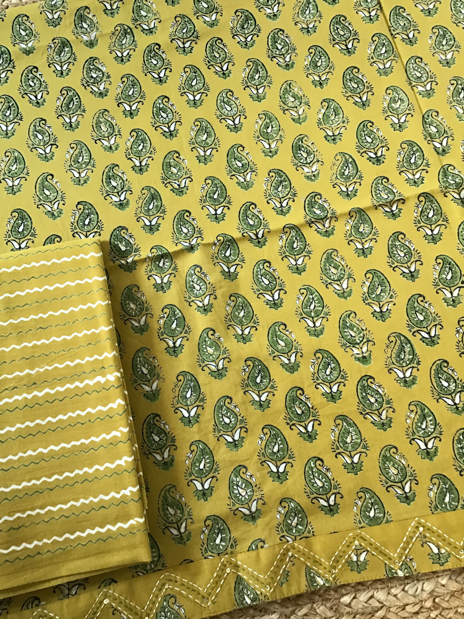Pure Cotton Printed Suit - Yellow