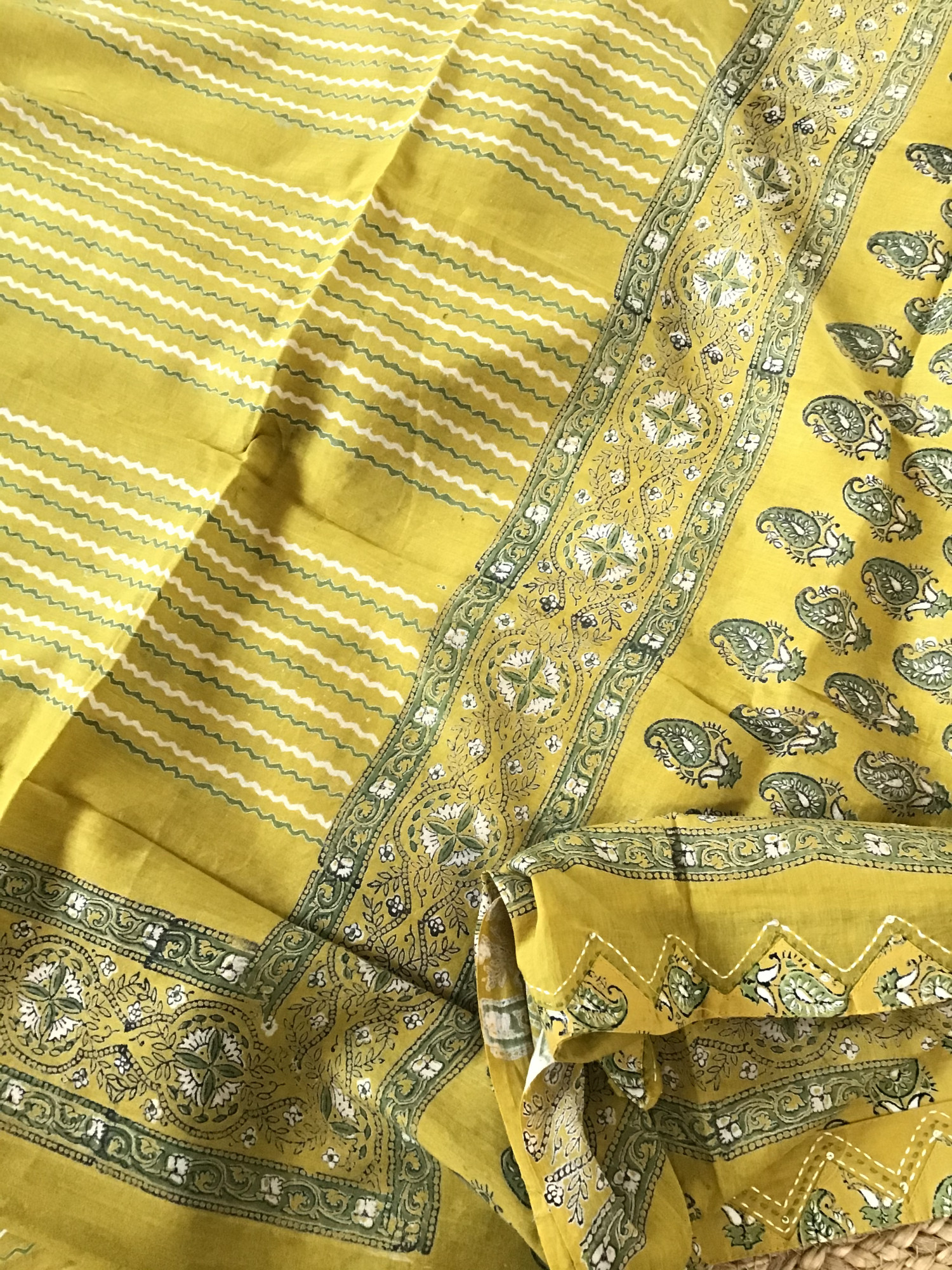 Pure Cotton Printed Suit - Yellow