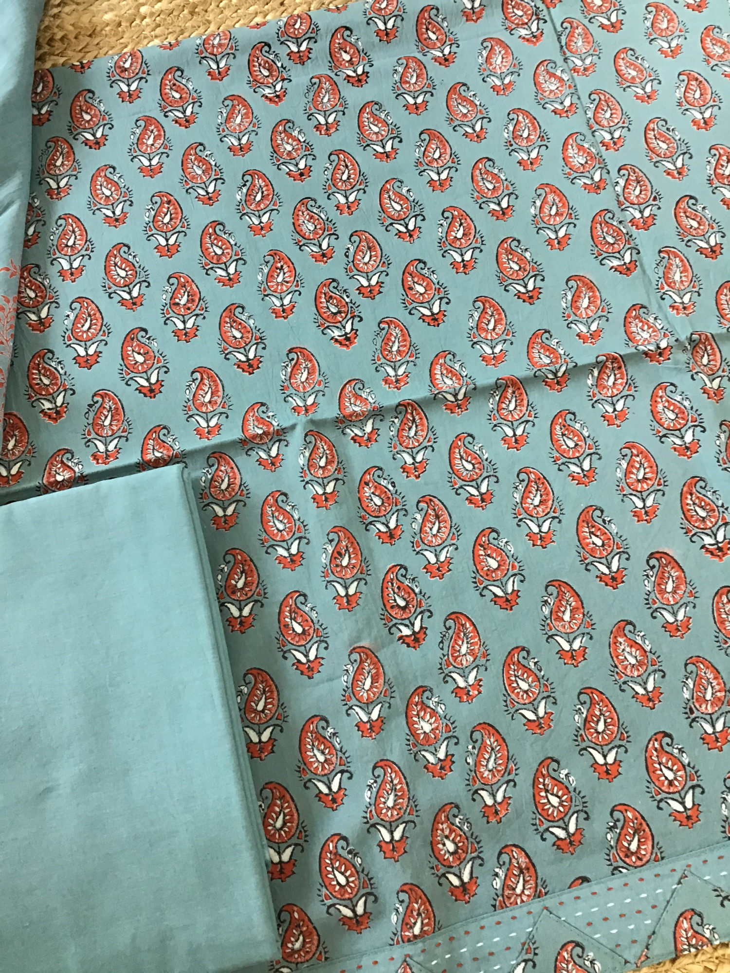 Pure Cotton Printed Suit - Blue