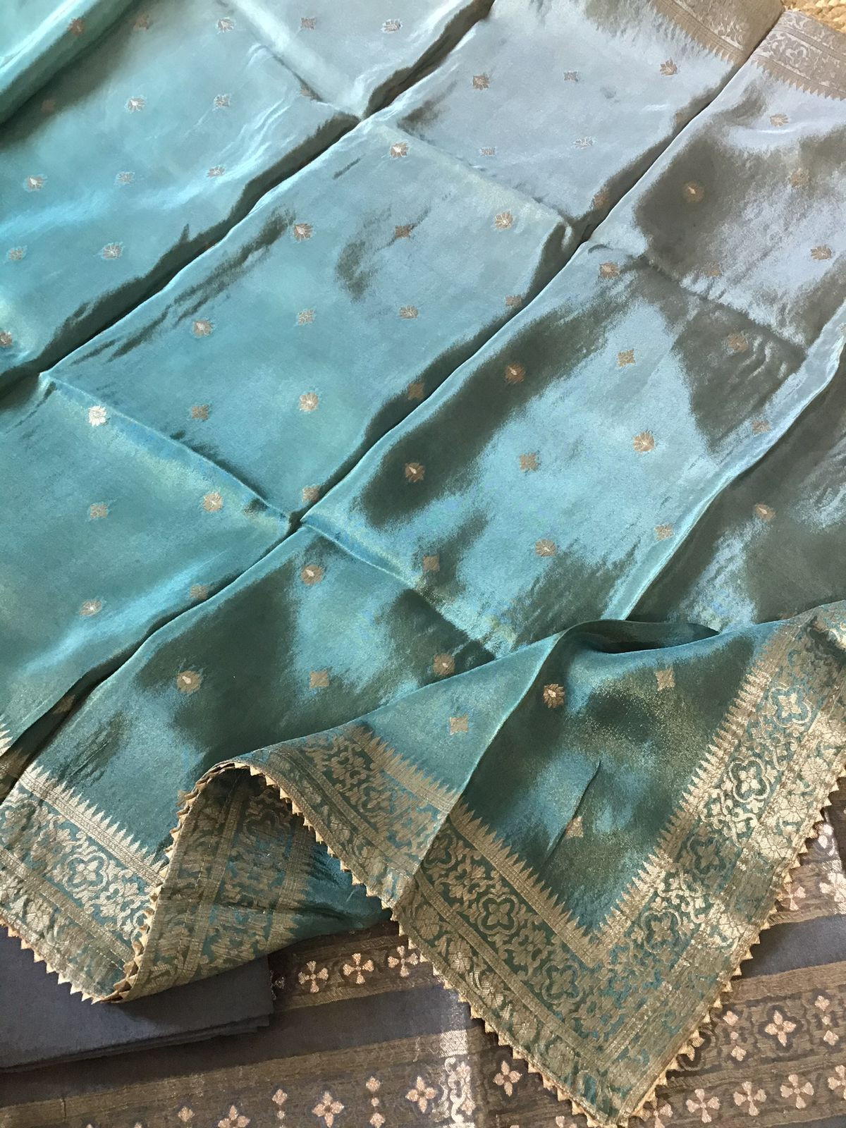 Pure Tissue Chanderi Banarasi Weaved Suit - Grey