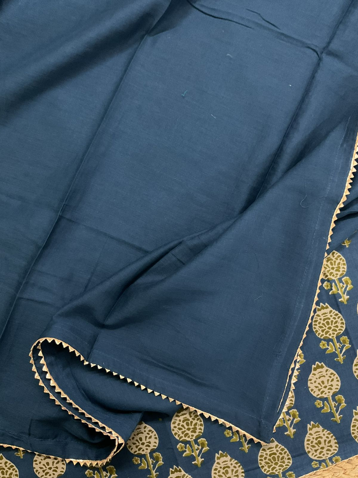 Pure Cotton Printed Suit - Blue