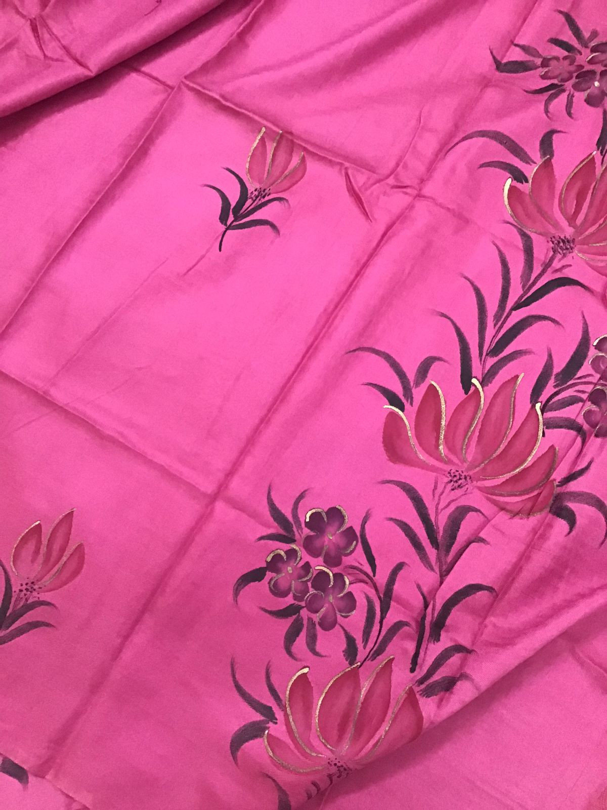 Soft Woollen Spun Silk Brush Painted Suit - Pink