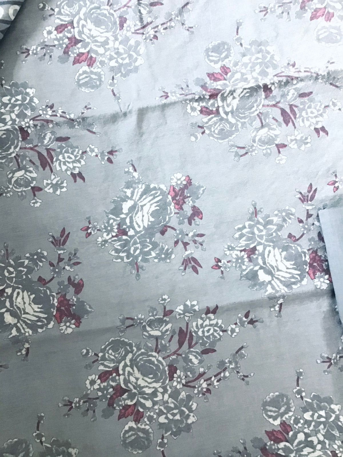 Soft Malai Chanderi Printed Suit - Grey