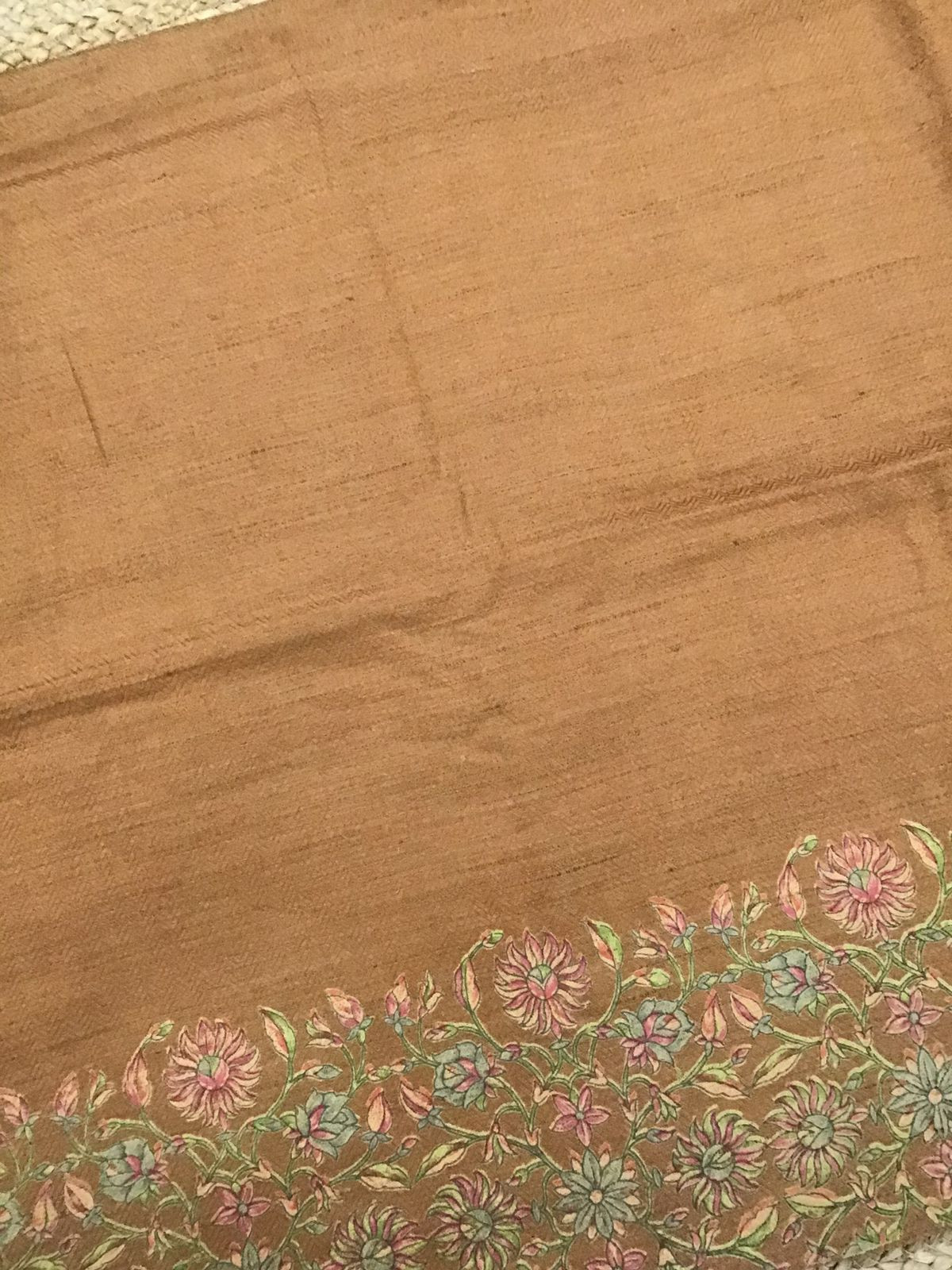 Soft Woollen Basbara Cotton Silk Printed Suit - Mustard Yellow