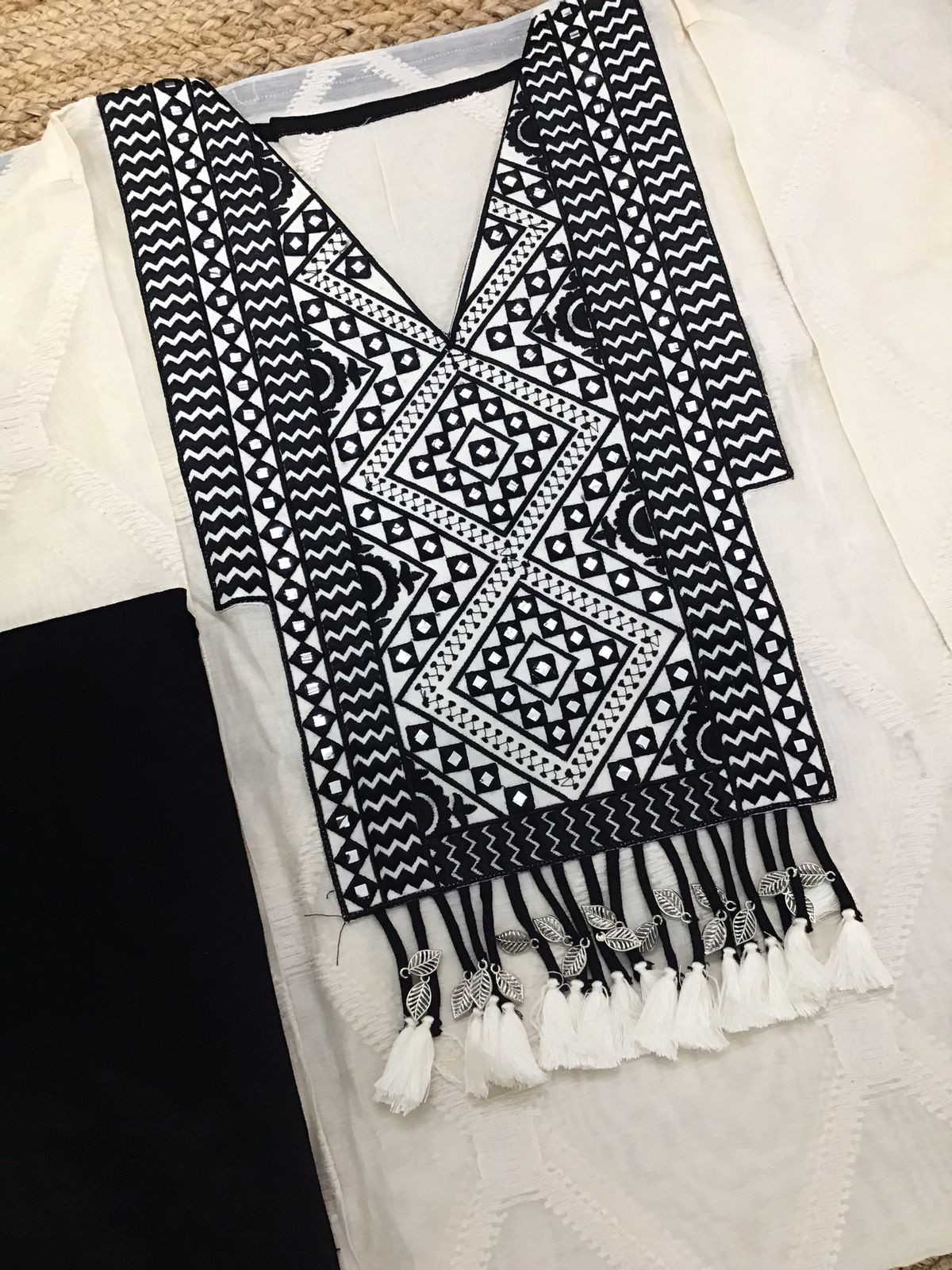 Pure Mul Chanderi Printed Embroidered Suit - Off White