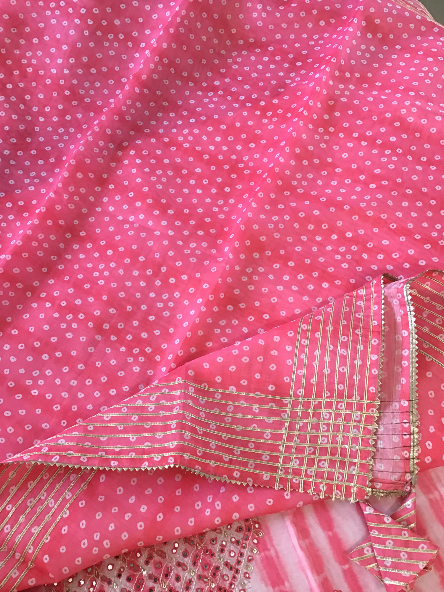 Soft Chanderi Printed Embroidered Suit - Pink