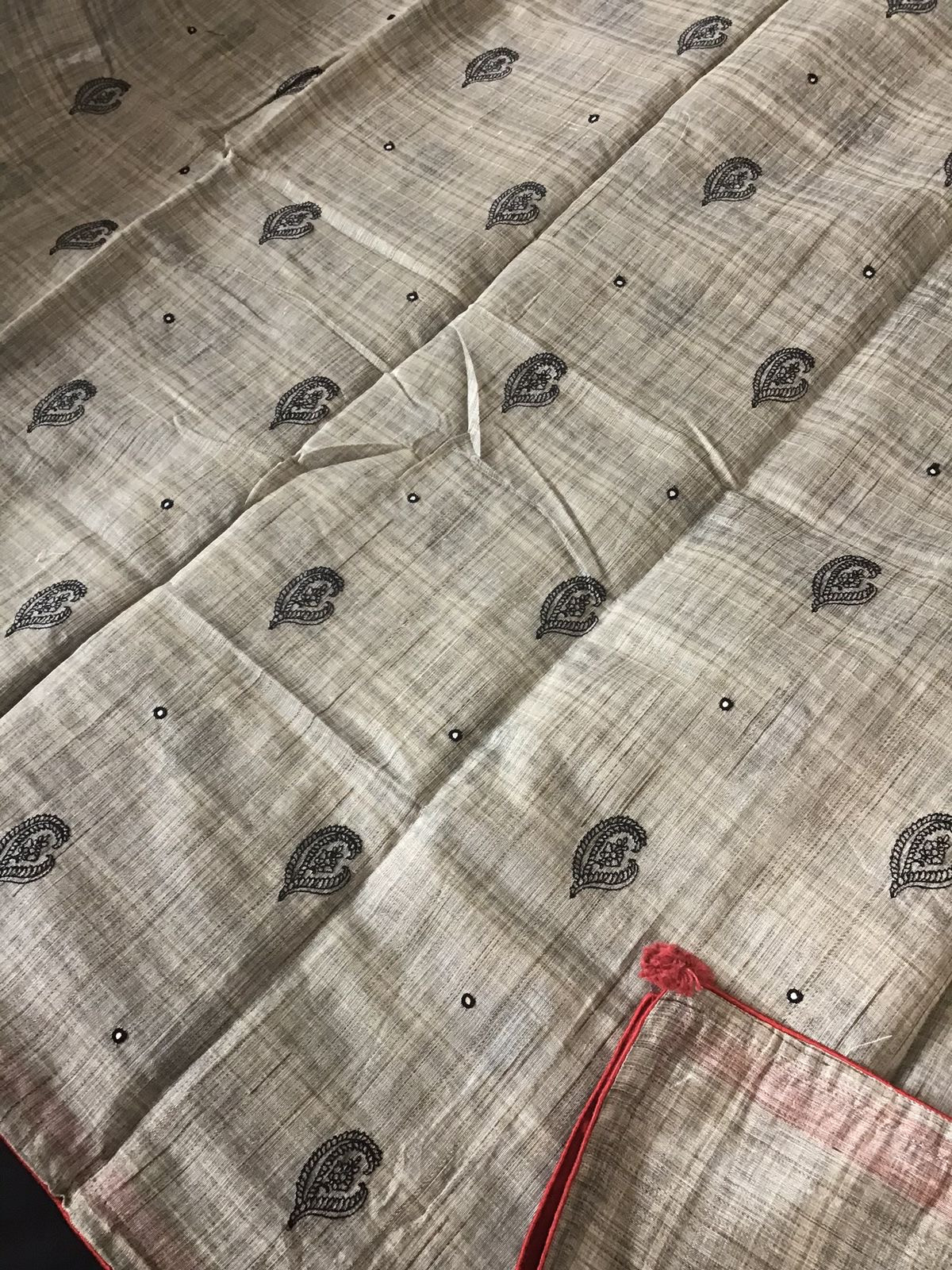 Soft Khadi Chanderi Embroidered Suit - Brown