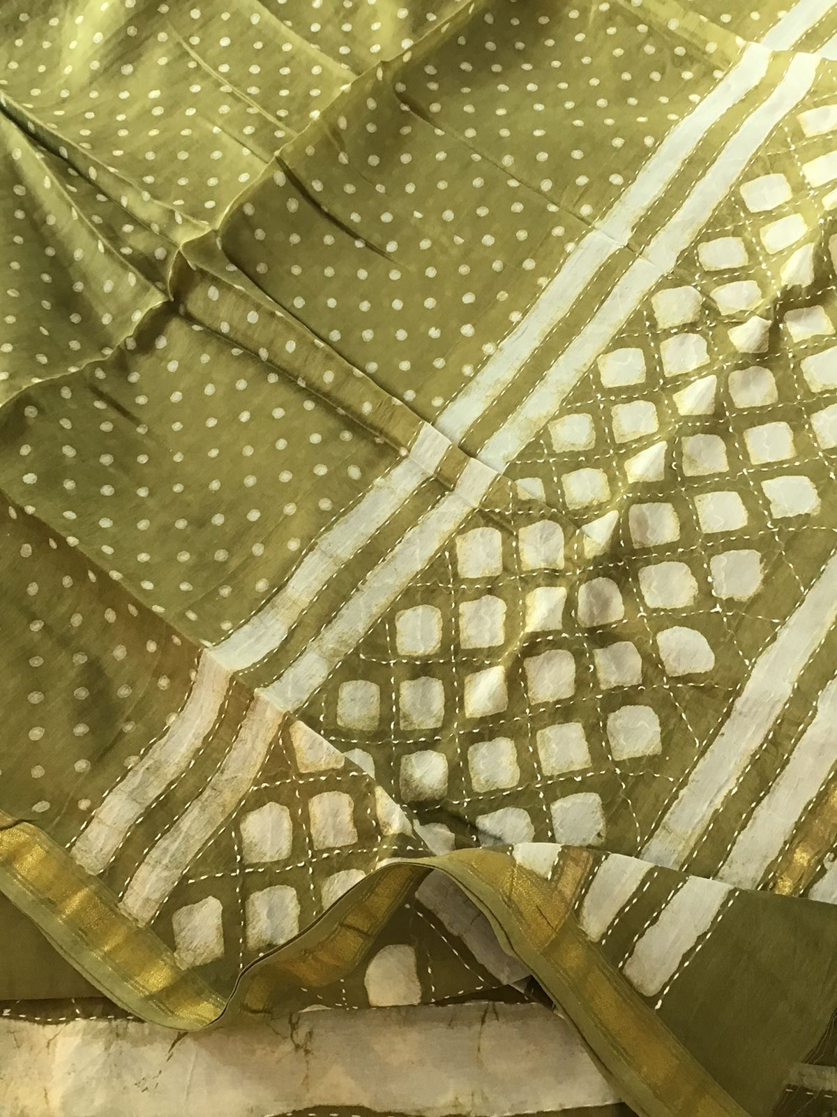 Pure Chanderi Printed Embroidered Suit - Green