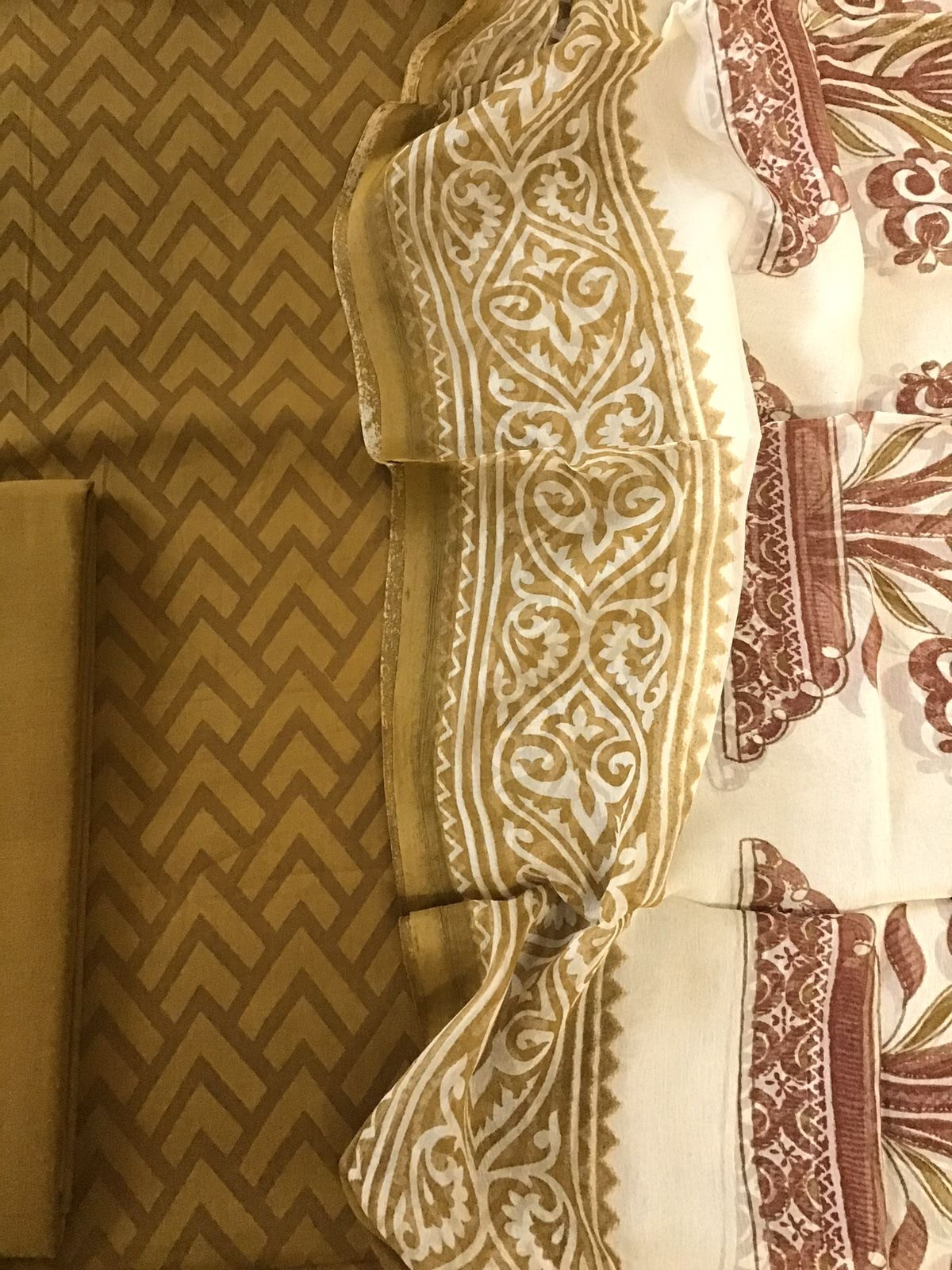 Pure Cotton Printed Suit - Mustard Yellow