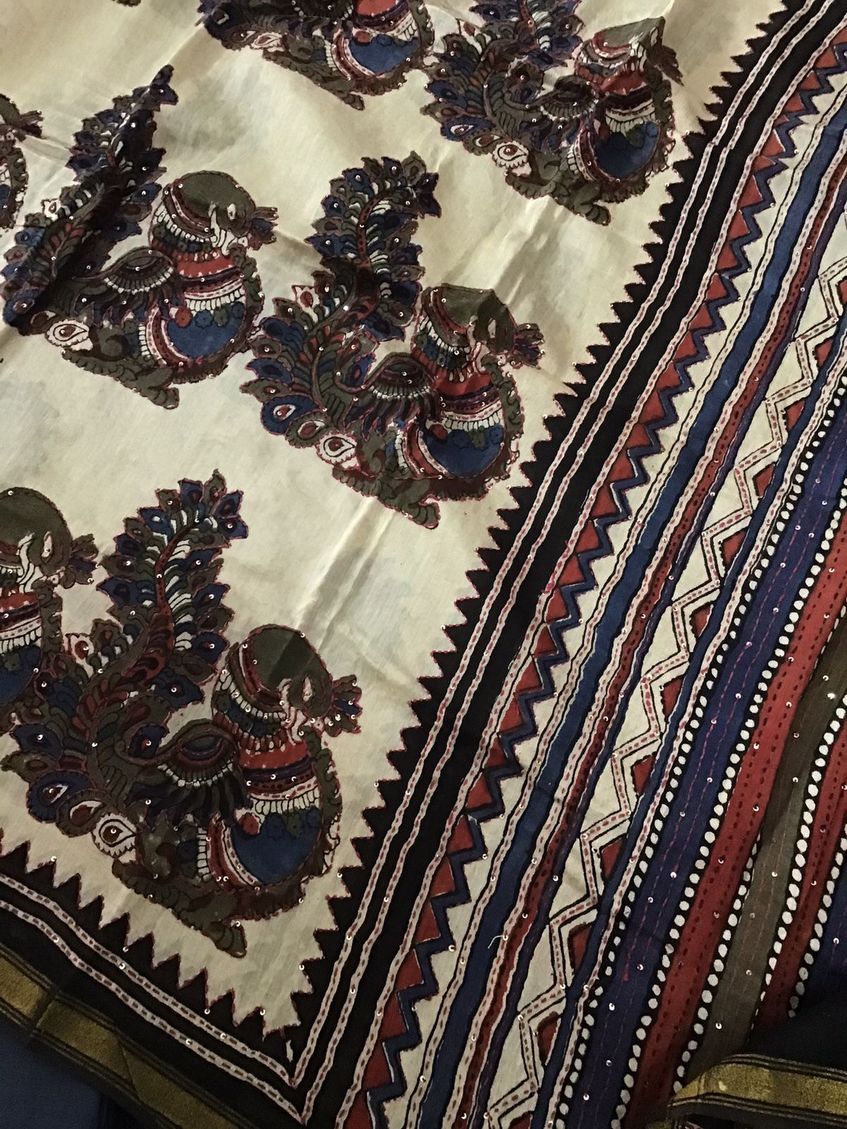 Pure Linen Chanderi Silk Embroidered Suit - Blue