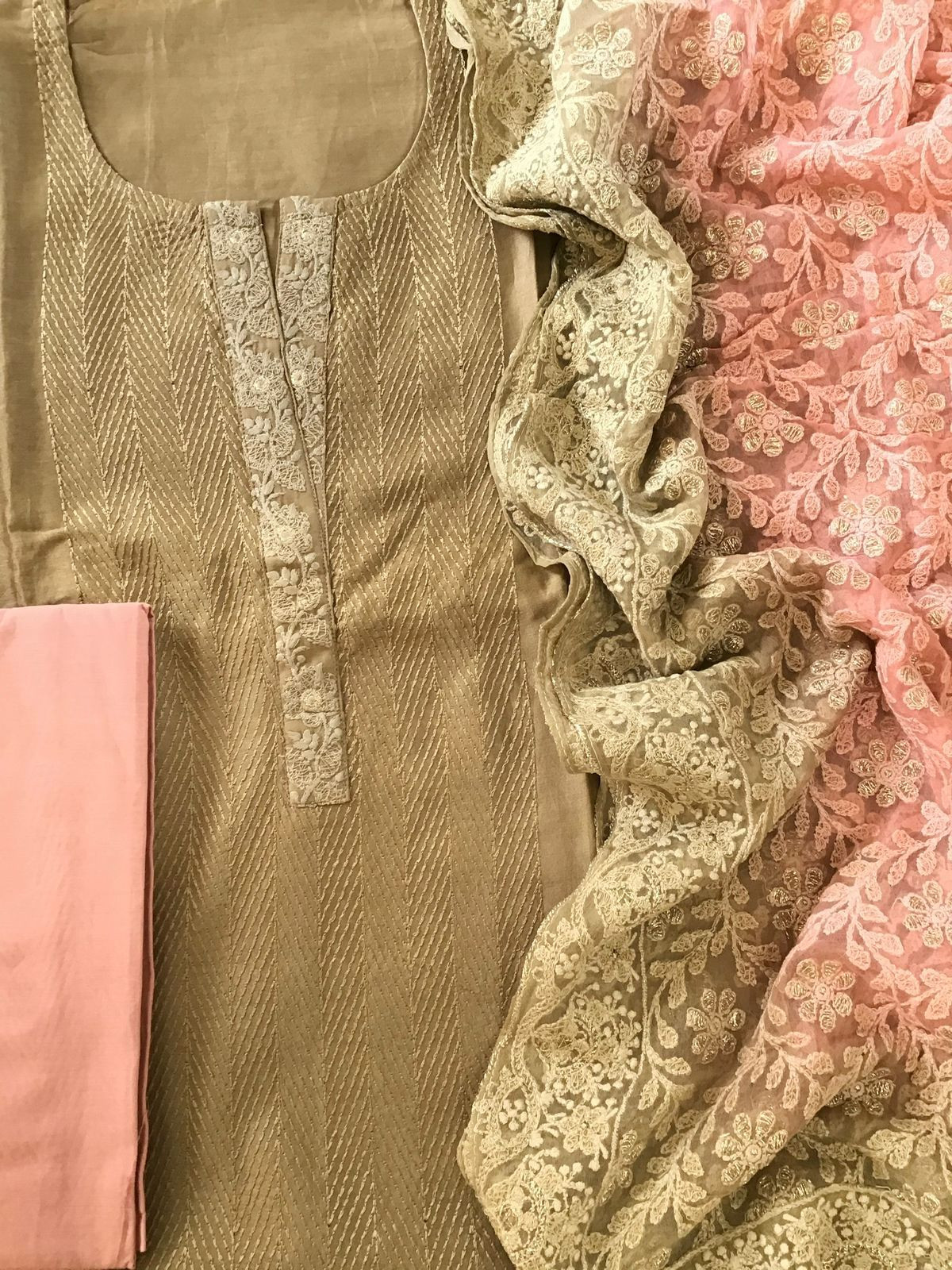 Pure Chanderi Silk Embroidered Suit - Green