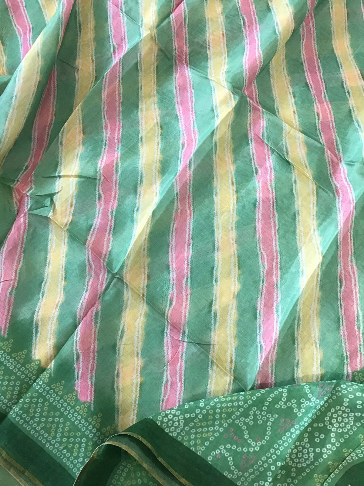 Pure Muslin Silk Printed Embroidered Suit - Green