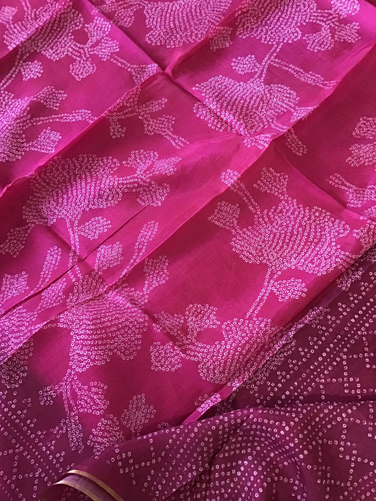 Pure Muslin Silk Printed Embroidered Suit - Dark Pink