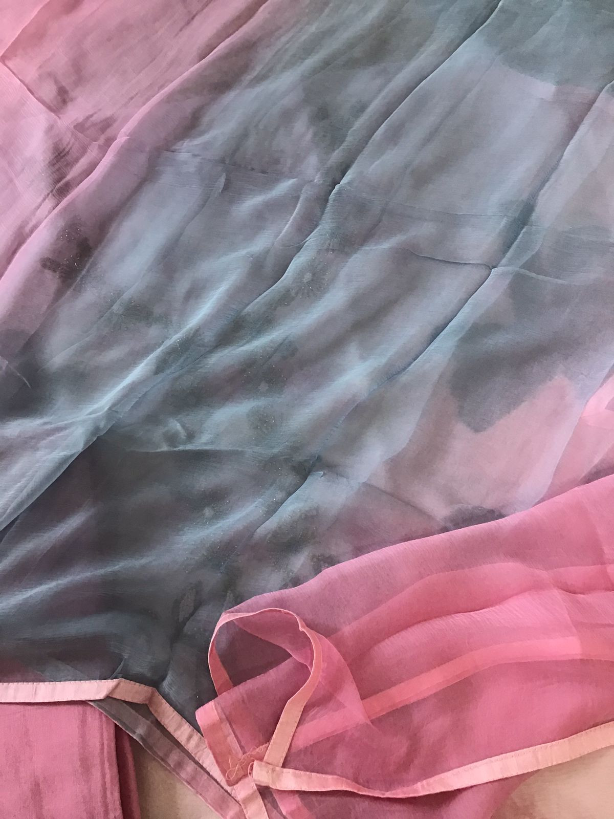 Pure Chanderi Printed Embroidered Suit - Pink