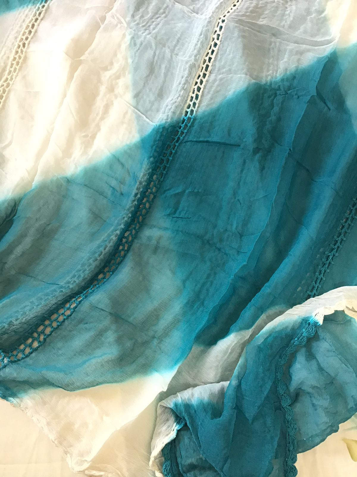 Pure Cotton Brush Painted Embroidered Suit - Offwhite