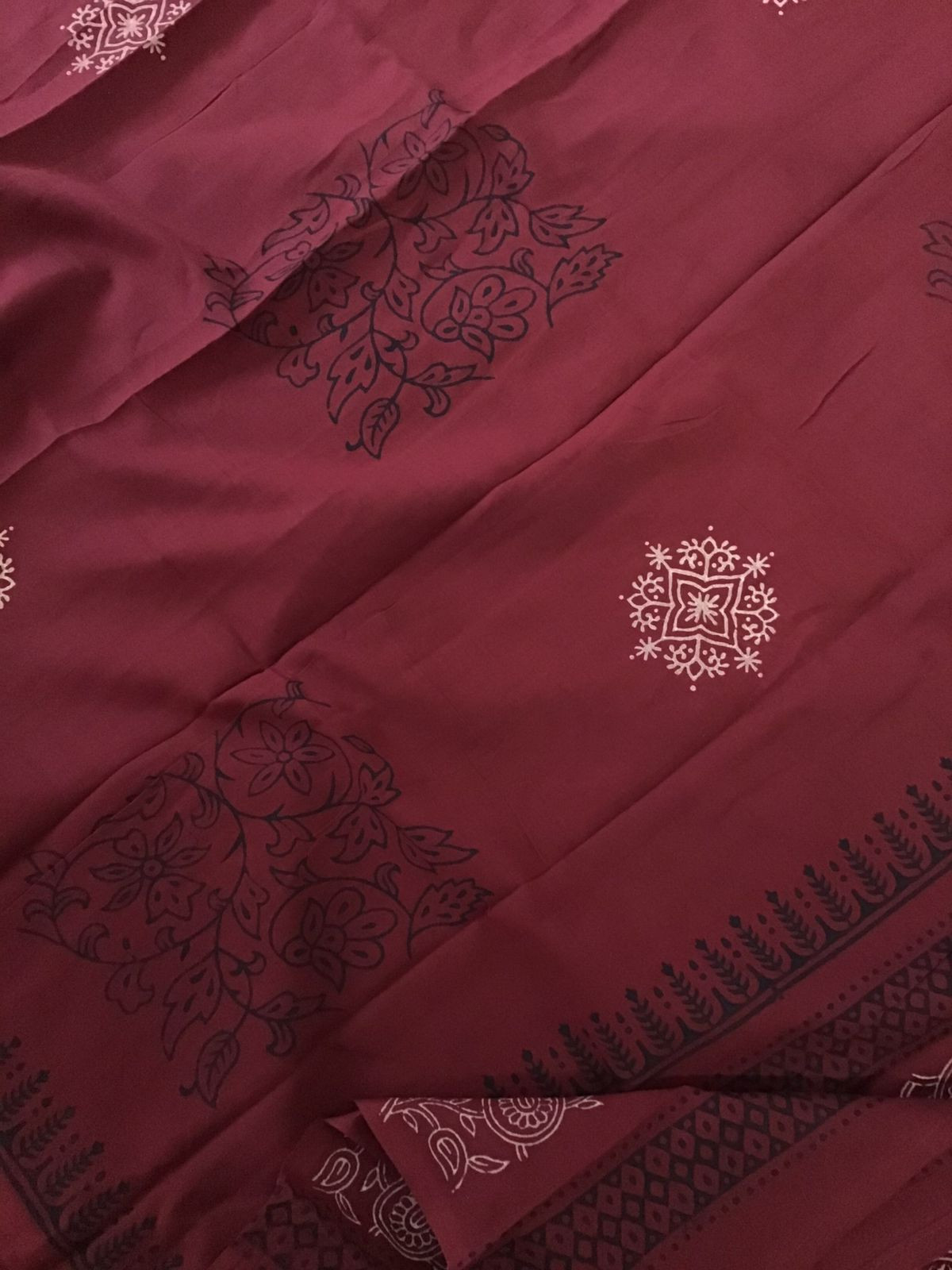 Pure Cotton Printed Embroidered Suit - Black