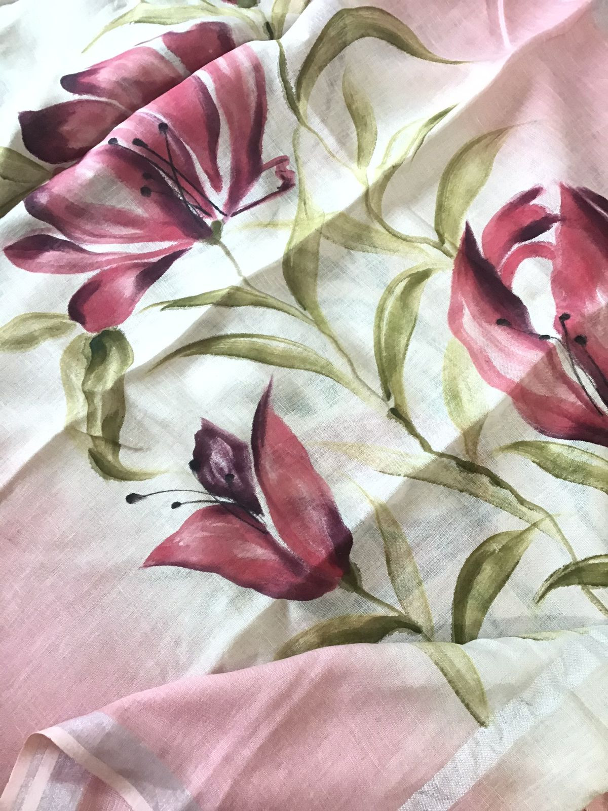 Pure Linen Jute Cotton Self Weaved Suit - Light Pink