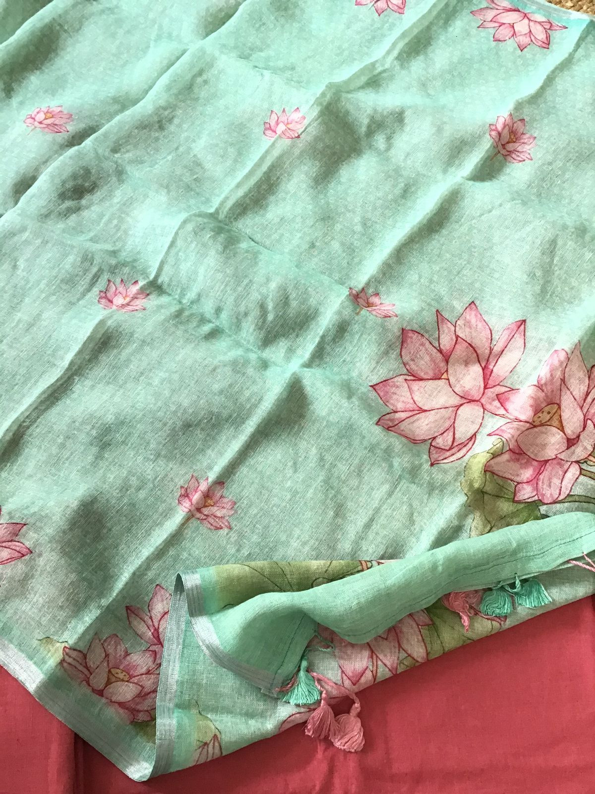 Pure Slub Cotton Embroidered Suit - Pink