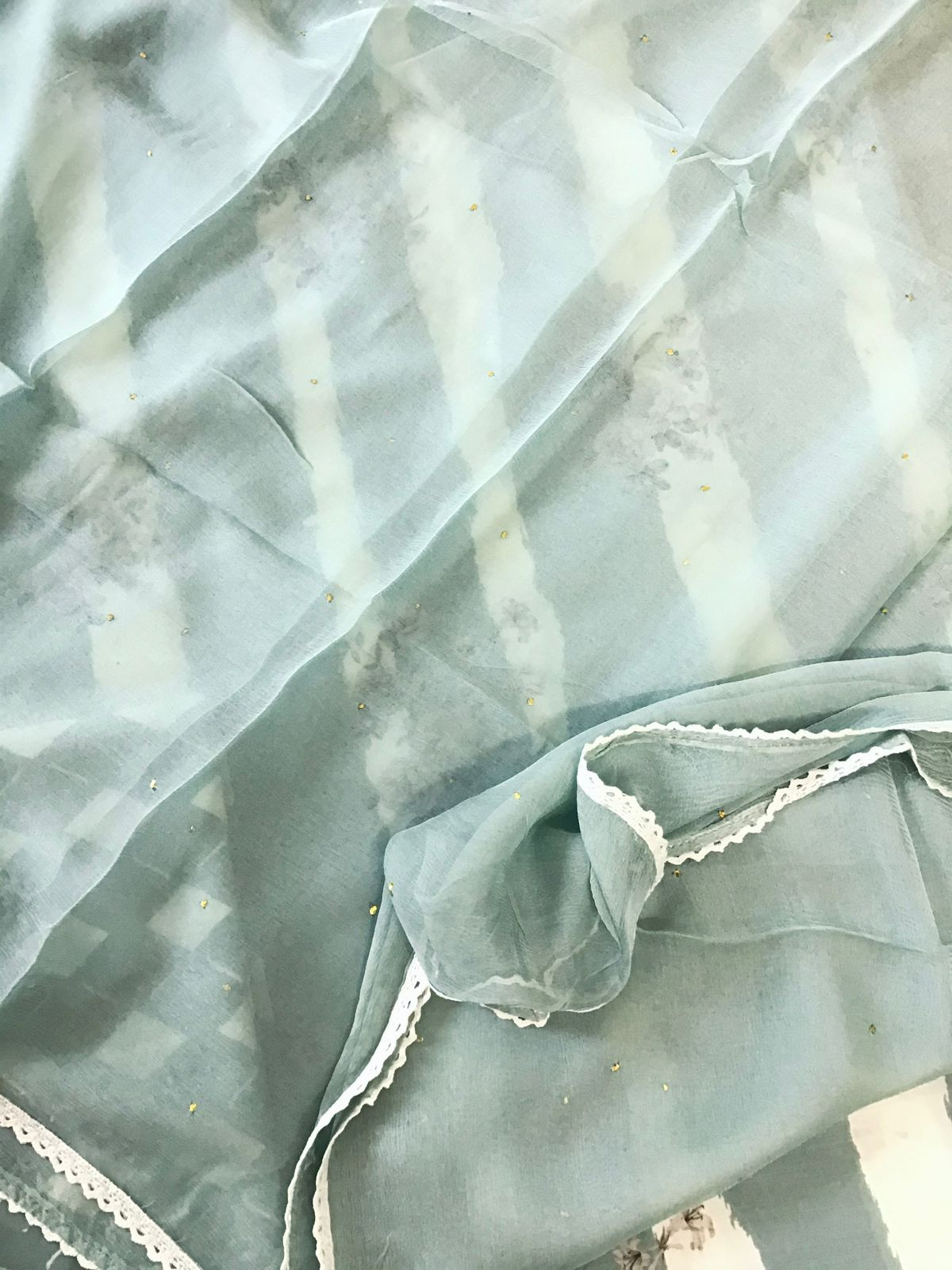 Pure Fine Muslin Printed Suit - Green