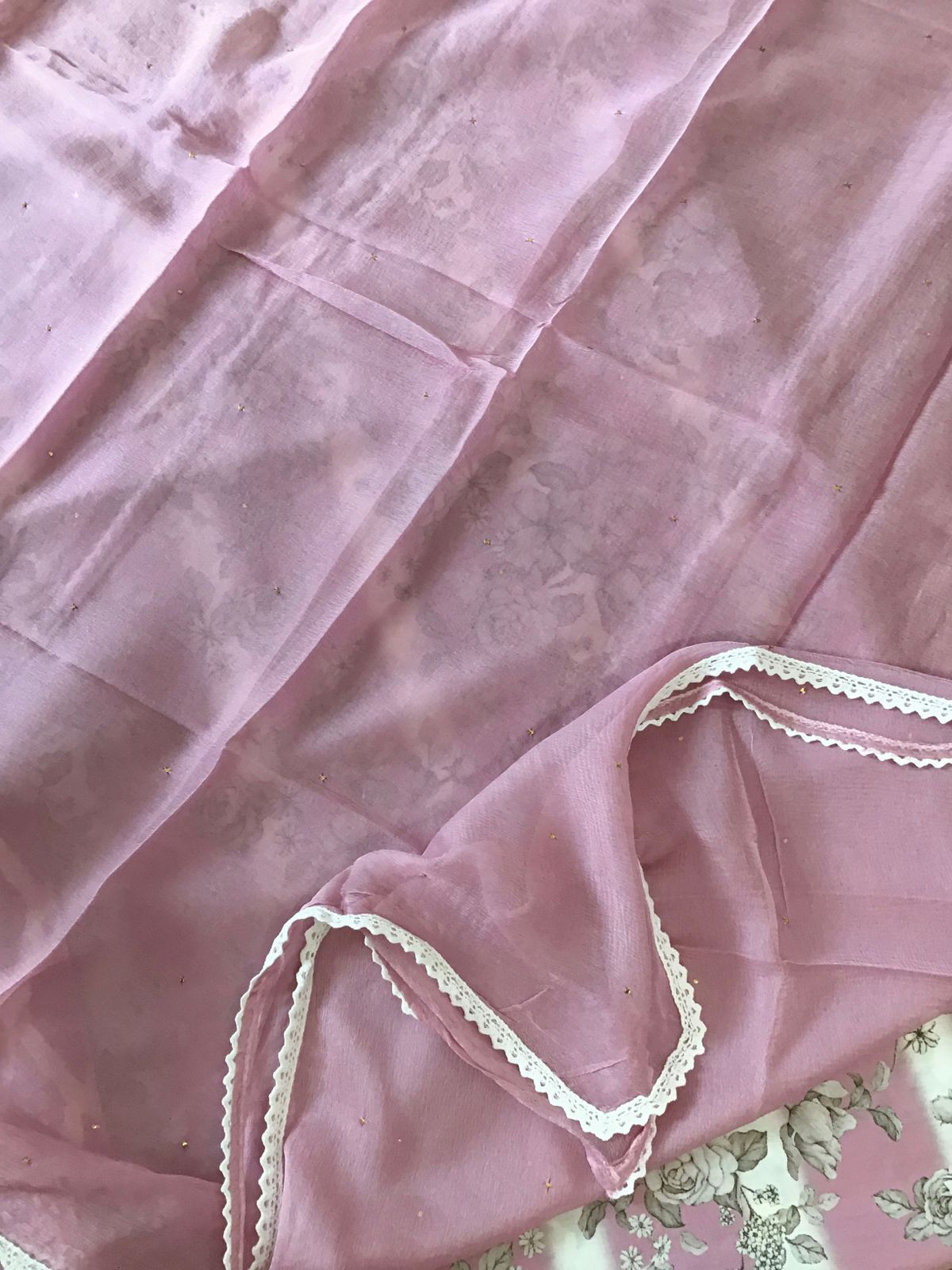 Pure Fine Muslin Printed Suit - Pink