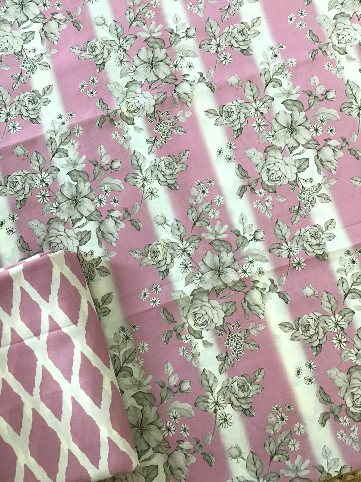 Pure Fine Muslin Printed Suit - Pink