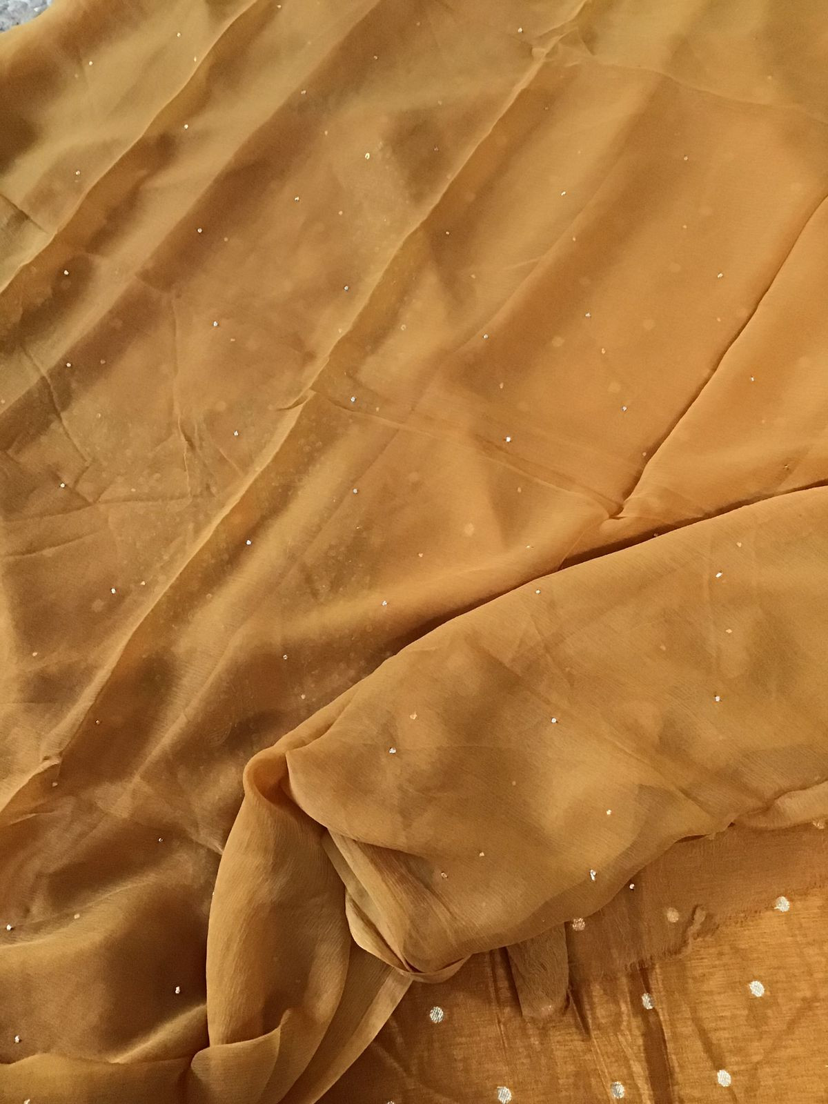 Pure Upada Silk Embroidered Suit - Orange