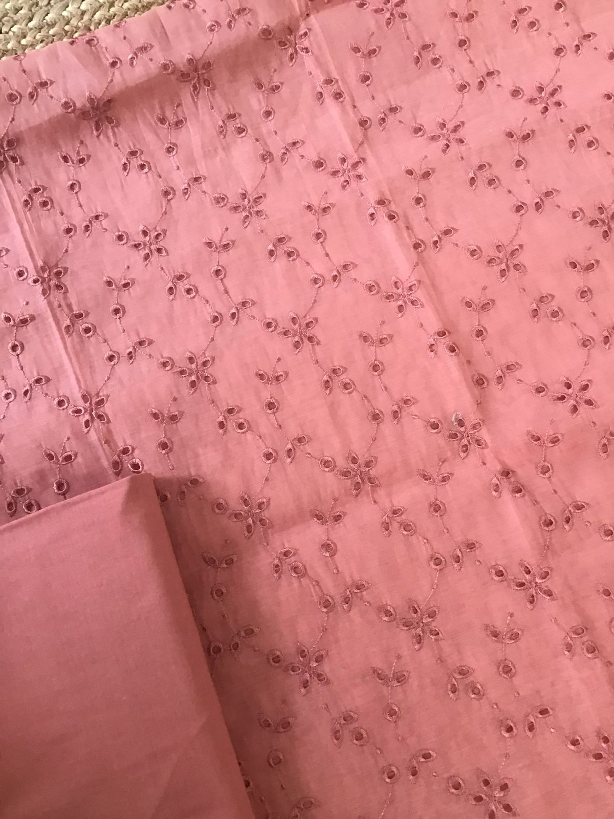 Soft Slub Chanderi Jamdani Weaved Embroidered Suit - Peach