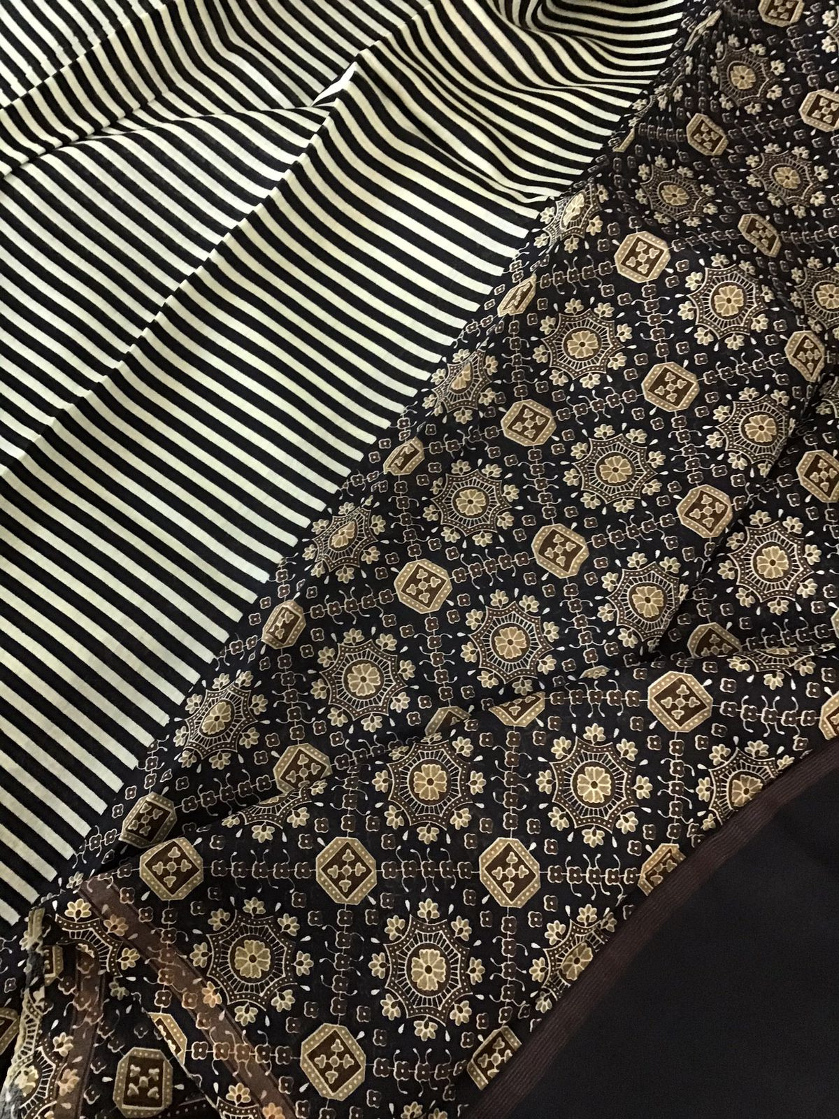 Pure Maheshwari Printed Suit - Black