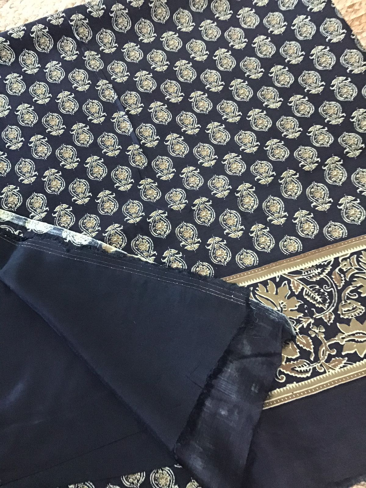 Pure Maheshwari Printed Suit - Black