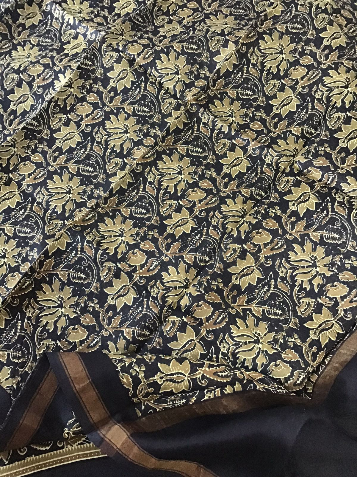 Pure Maheshwari Printed Suit - Black