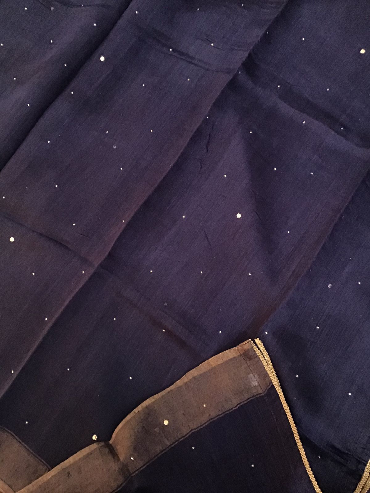 Pure Fine Tussar Printed Embroidered Suit - Blue