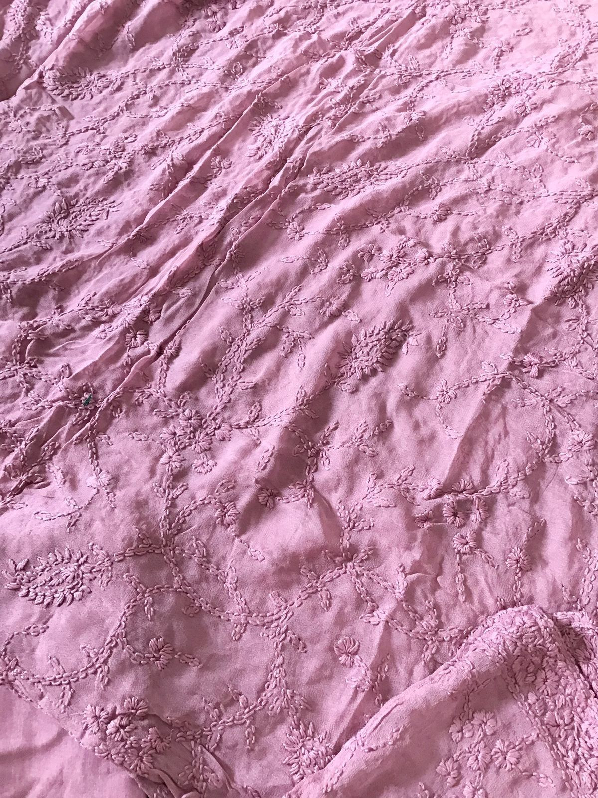 Pure Chanderi Embroidered Suit - Pink