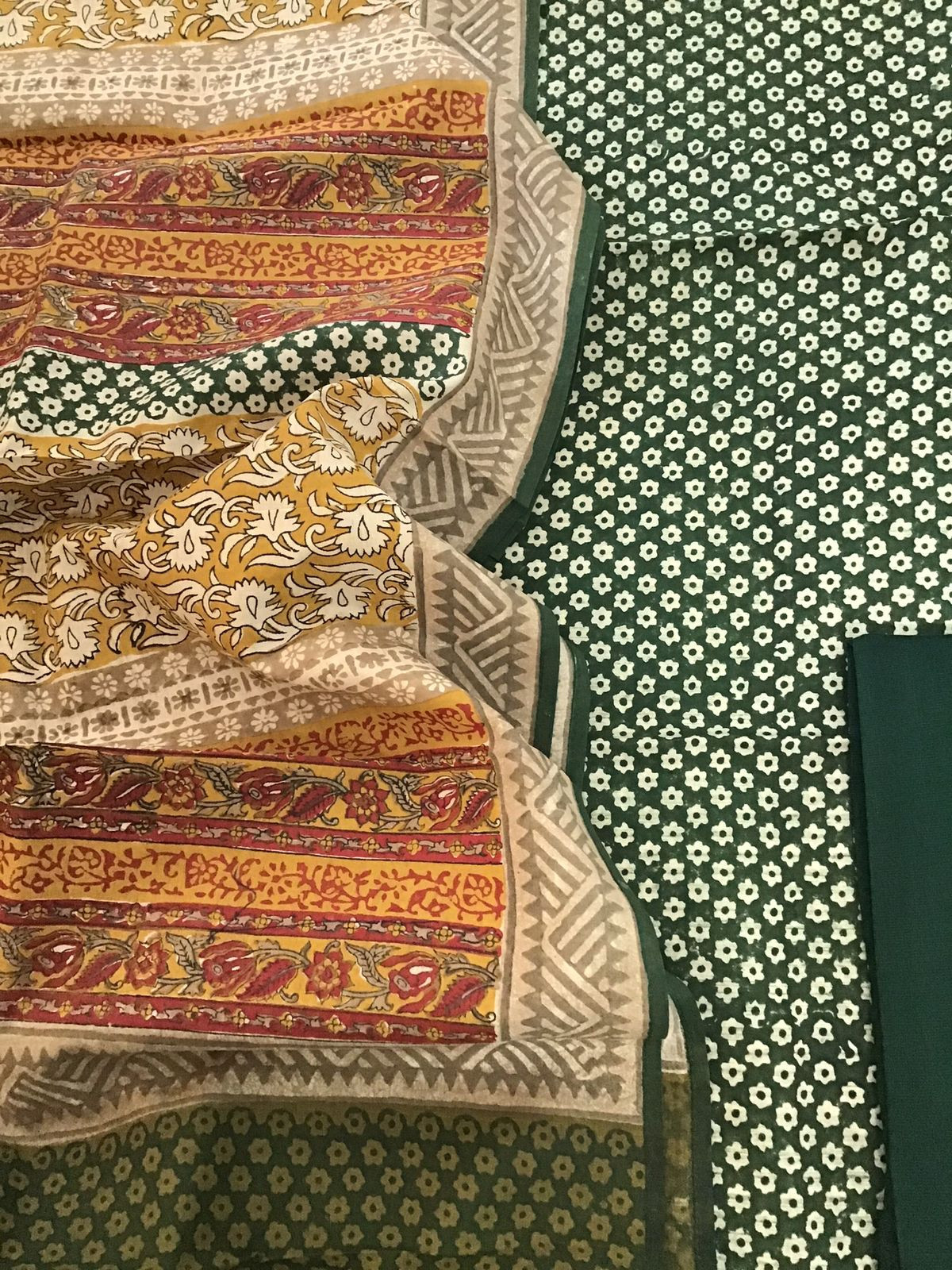 Pure Cottonsilk Printed Suit - Green