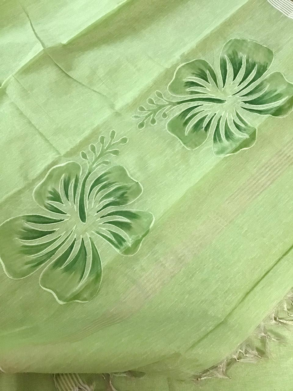 Soft Tissue Chanderi Embroidered Suit - Green